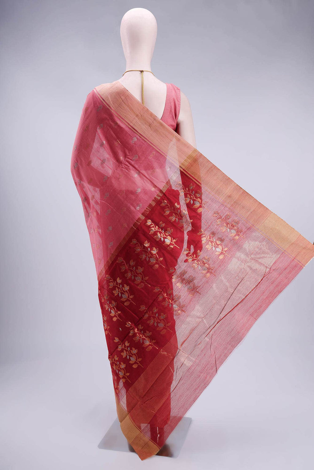 Pink Chanderi Silk Saree