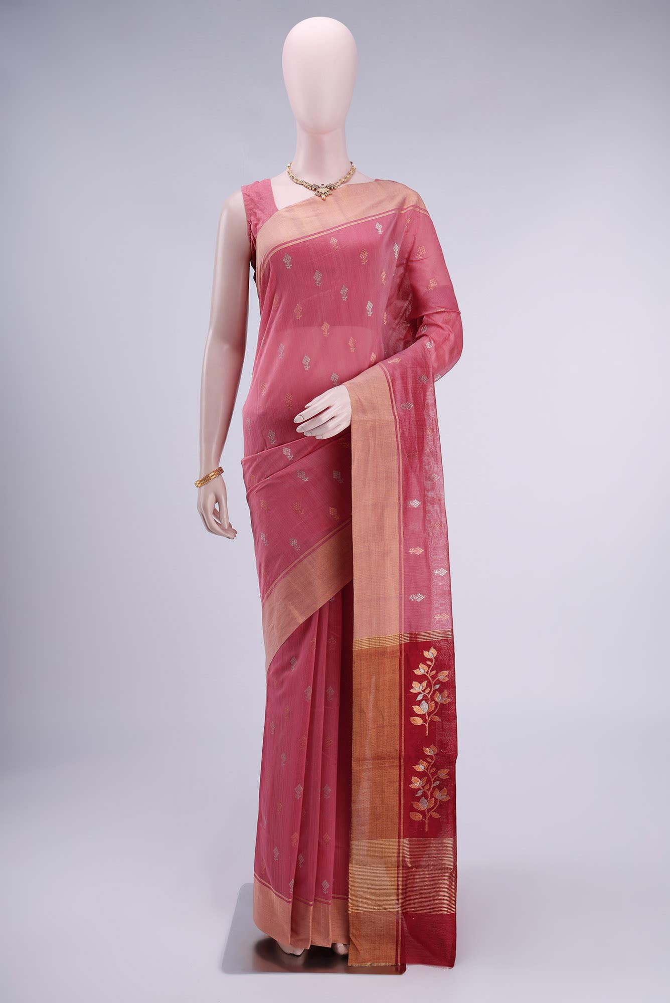 Pink Chanderi Silk Saree