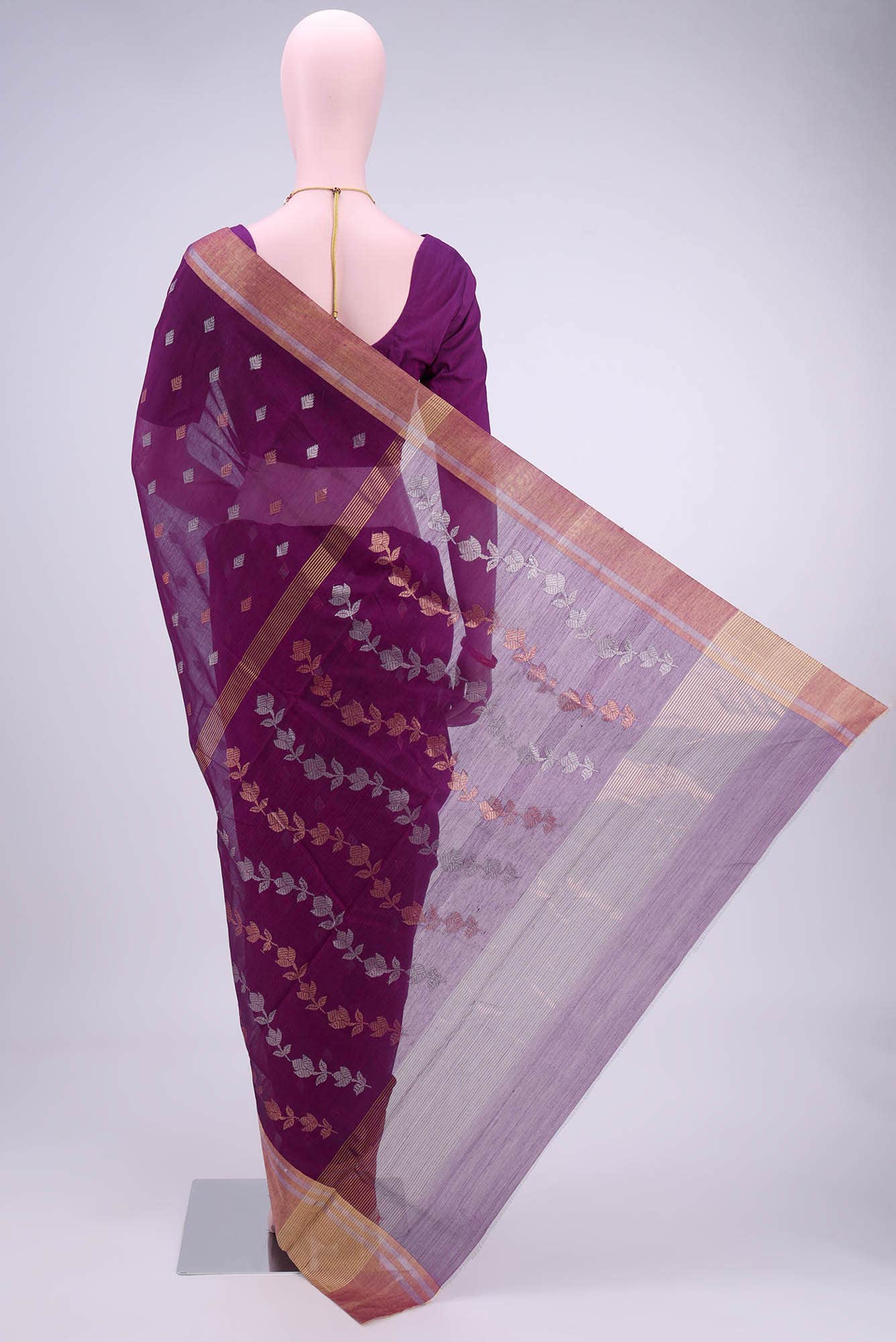 Purple Chanderi Silk Cotton Saree