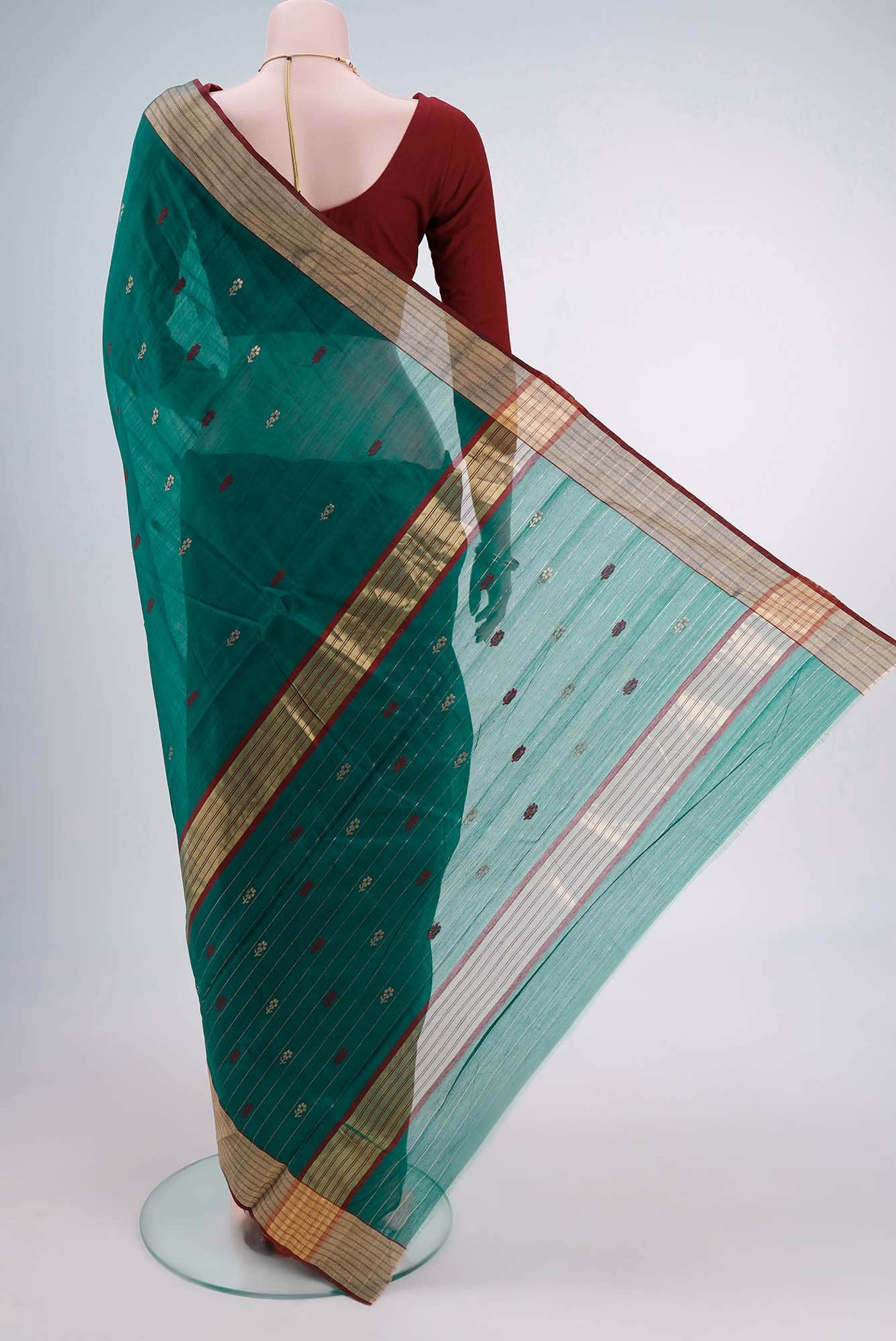 Green Chanderi Silk Saree