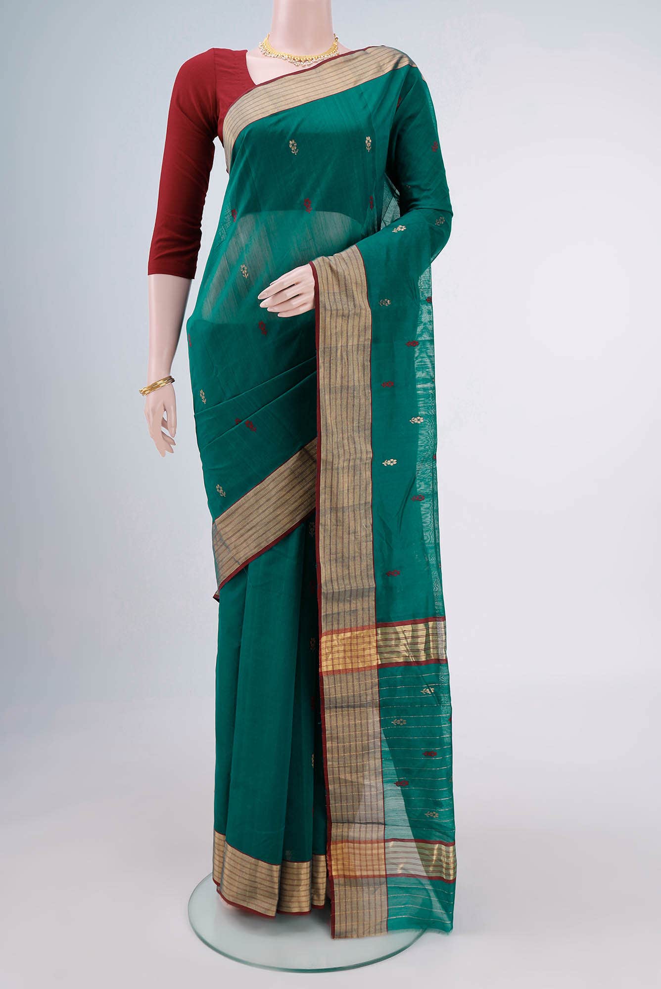 Green Chanderi Silk Saree