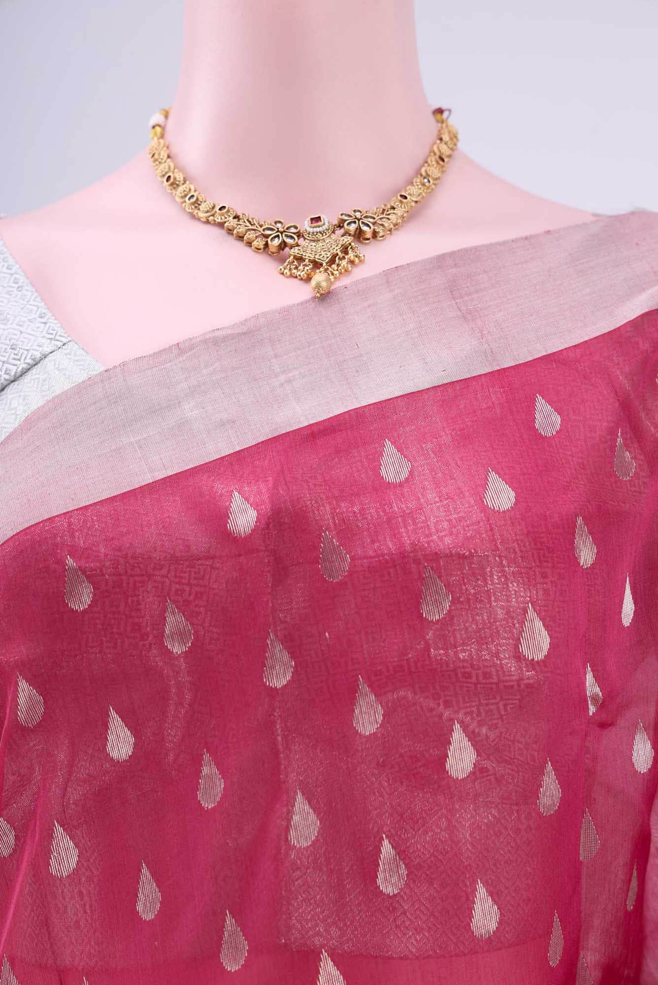 Imperial Red Chanderi Silk Saree