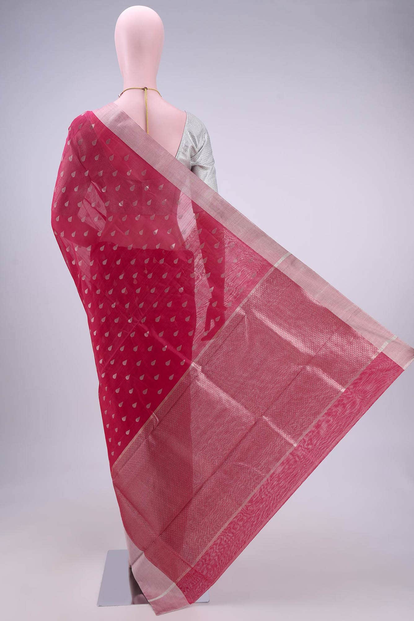 Imperial Red Chanderi Silk Saree