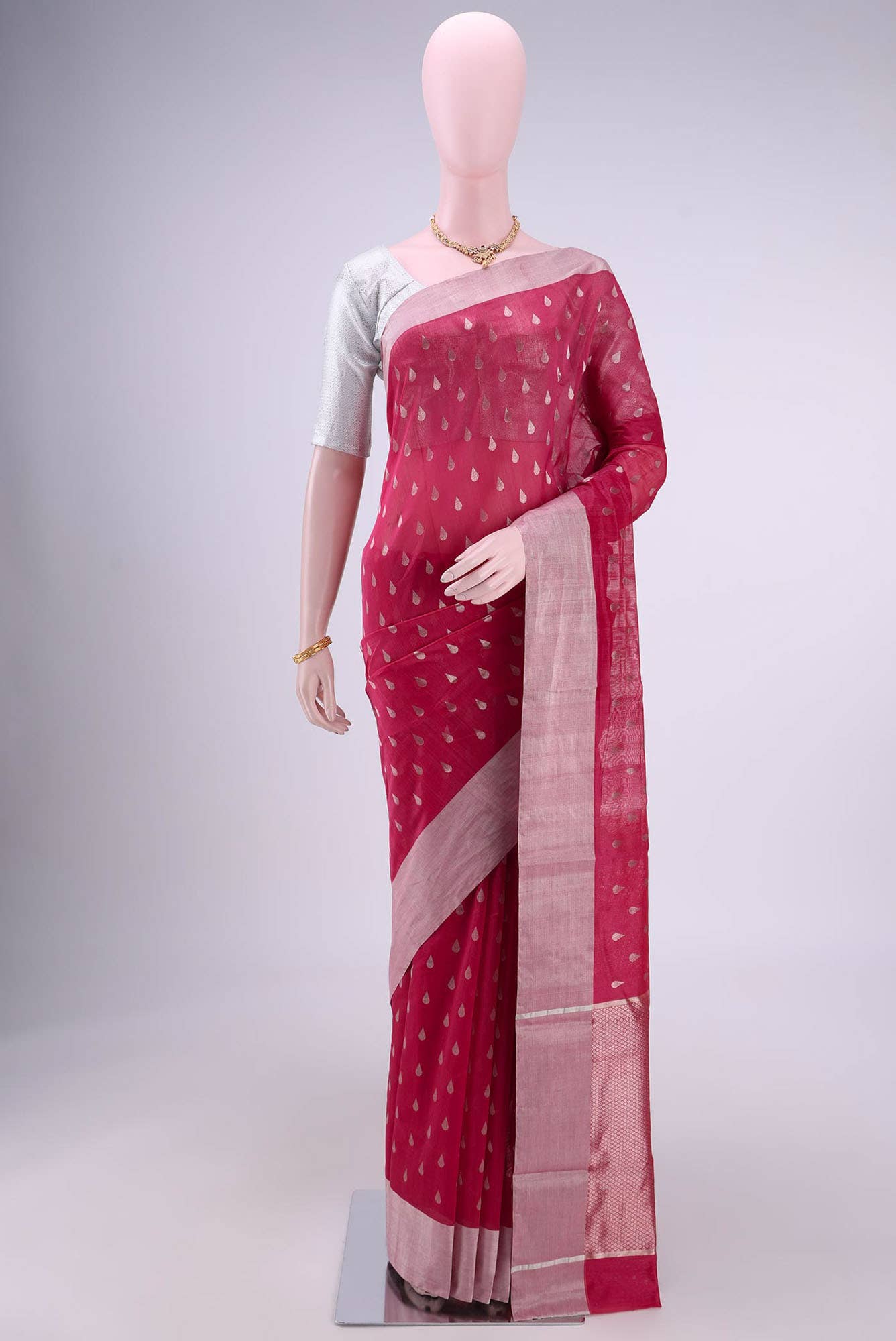 Imperial Red Chanderi Silk Saree