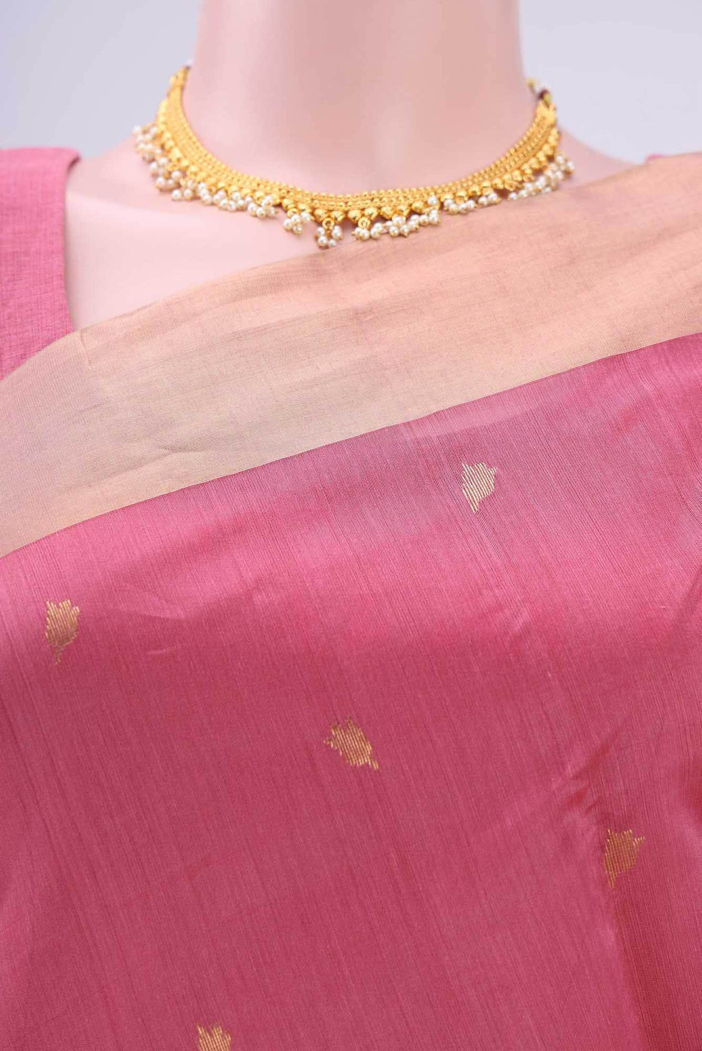 Pink Chanderi Silk Saree
