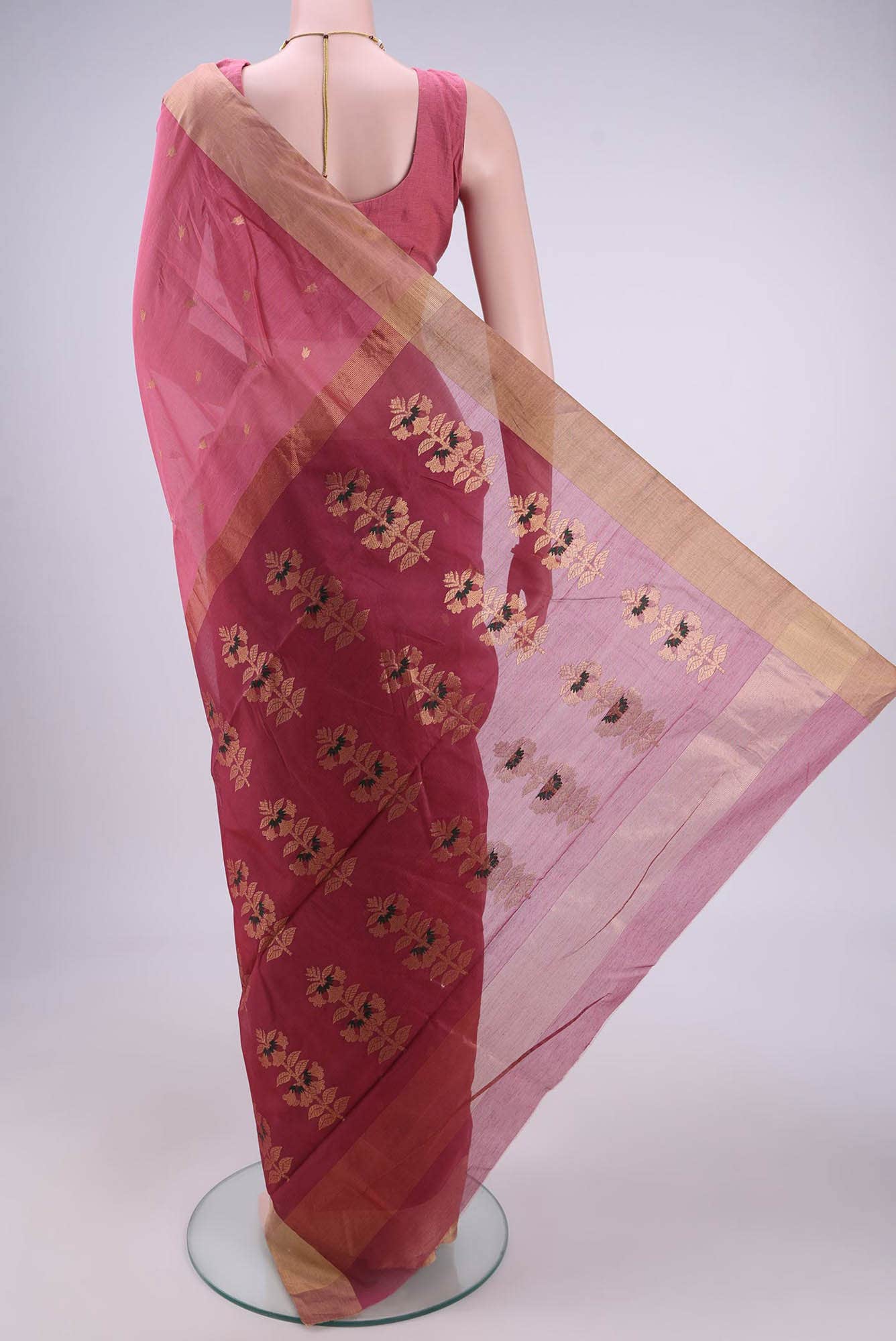 Pink Chanderi Silk Saree