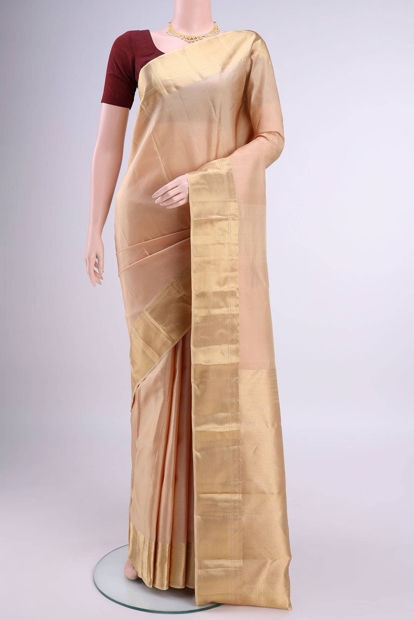 Beige Kanchipuram Saree