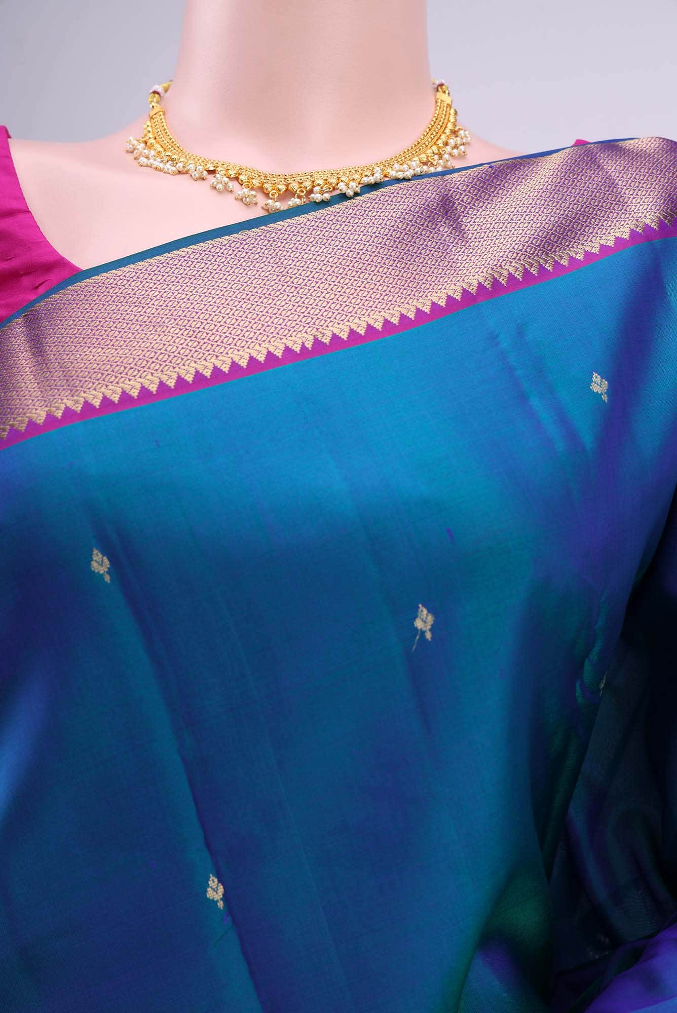 Blue Kanchipuram Saree