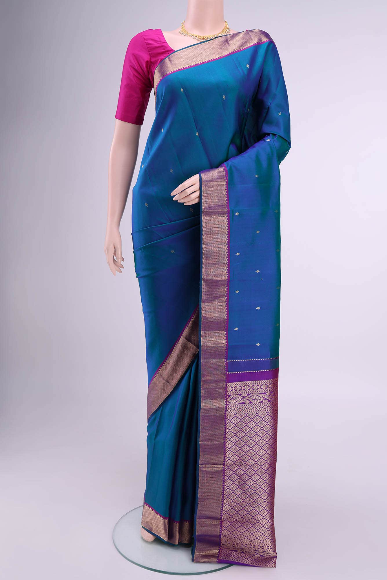 Blue Kanchipuram Saree