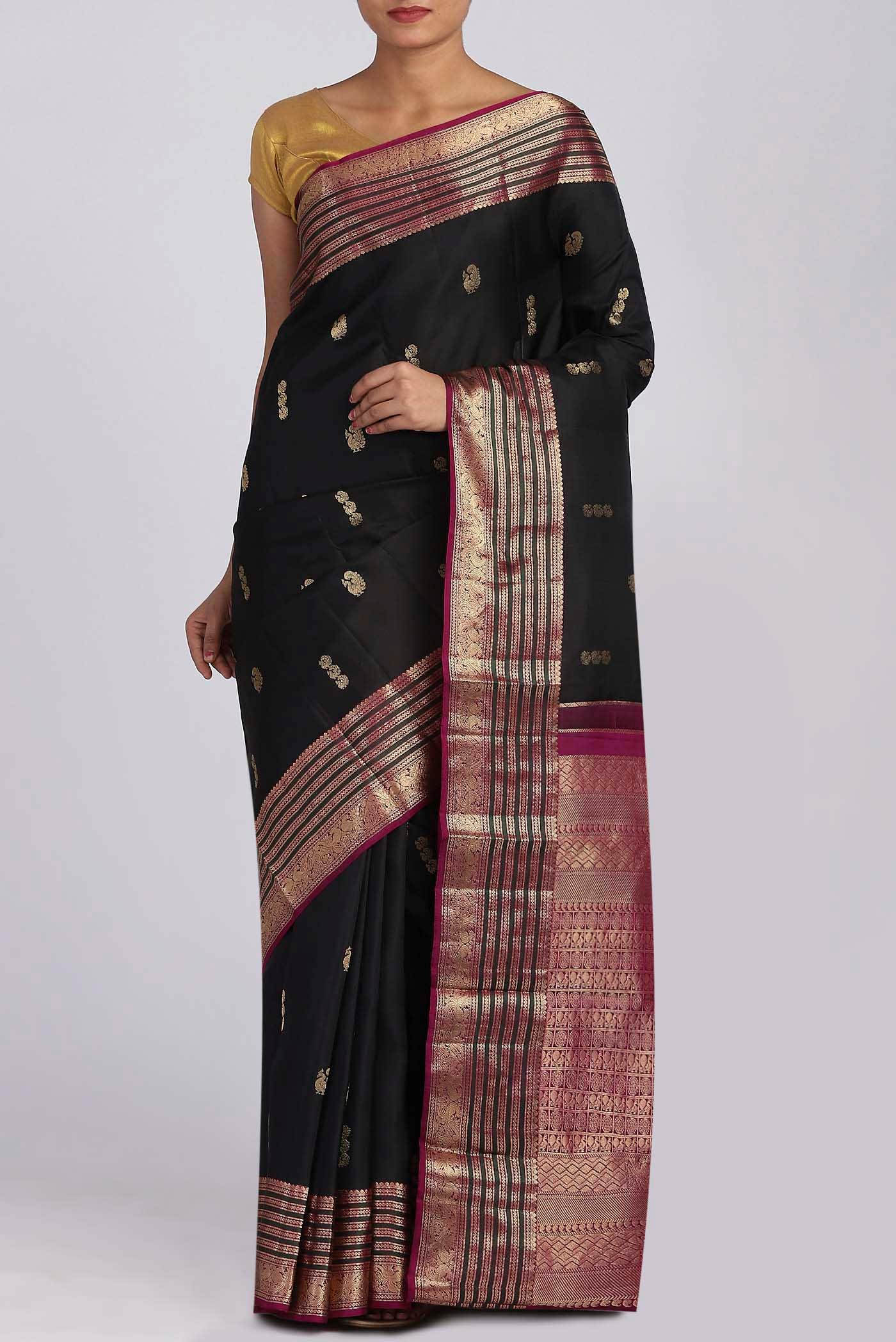 Black Kanchipuram Silk Saree