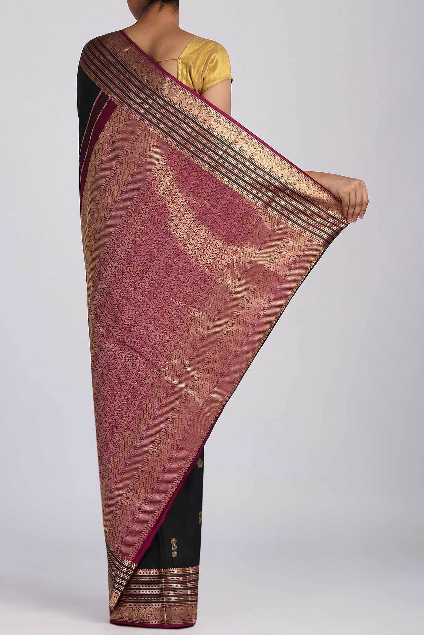 Black Kanchipuram Silk Saree