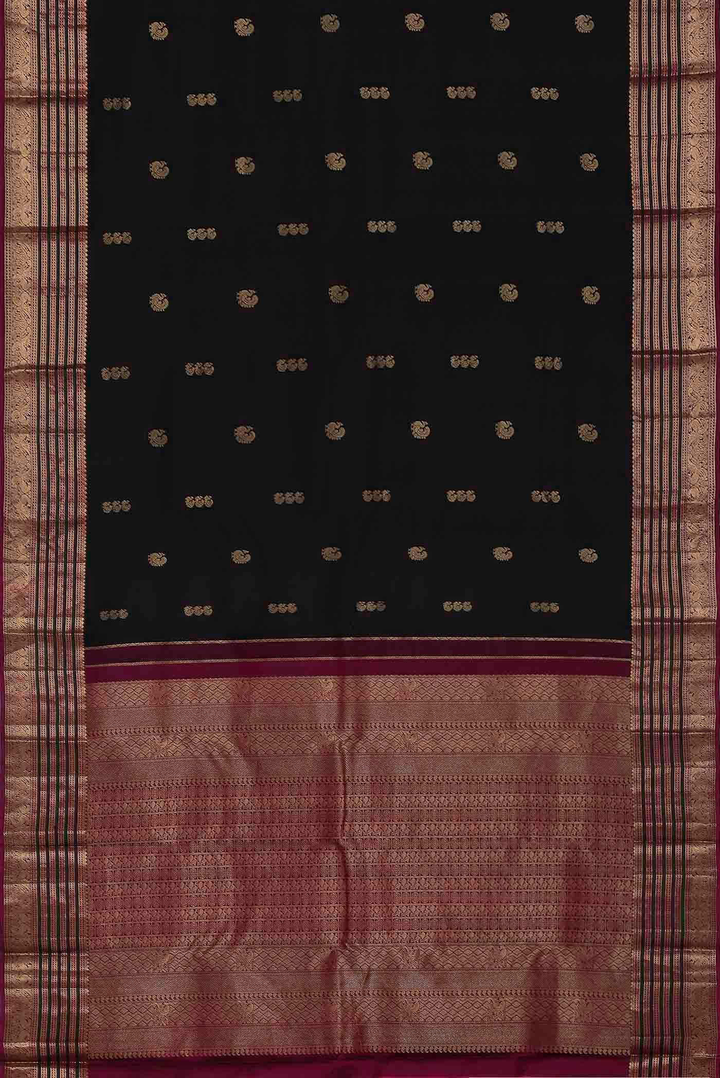 Black Kanchipuram Silk Saree