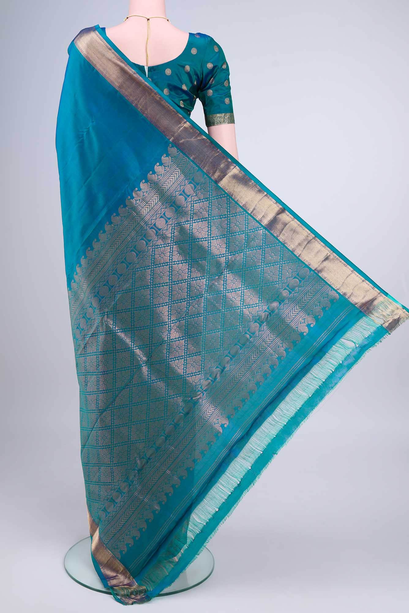 Blue Kanchipuram Saree