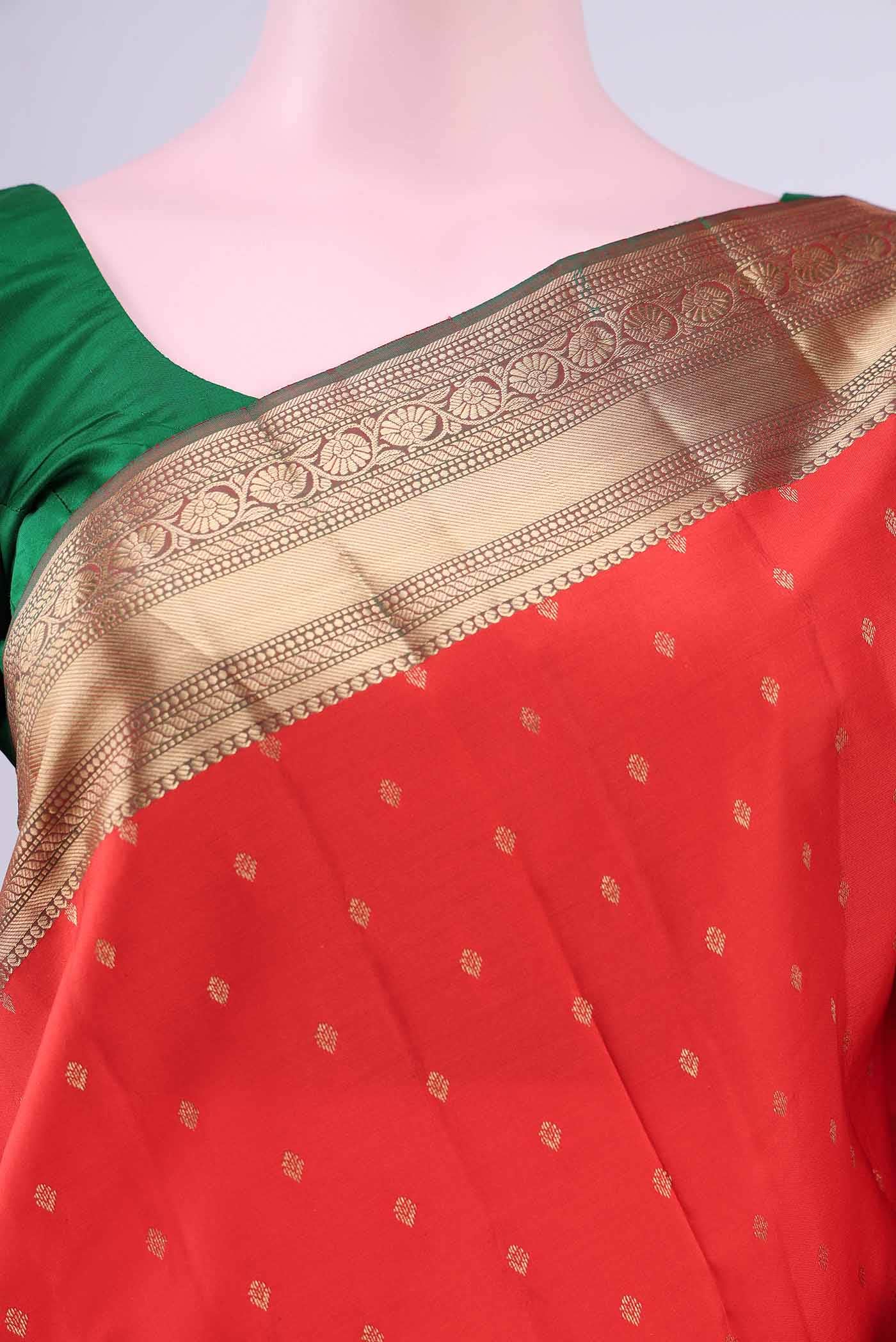 Deep Red Nangavalli Silk [ Salem ] Saree