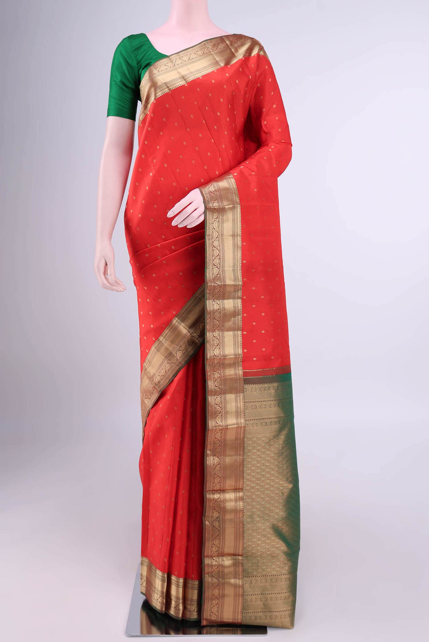 Deep Red Nangavalli Silk [ Salem ] Saree
