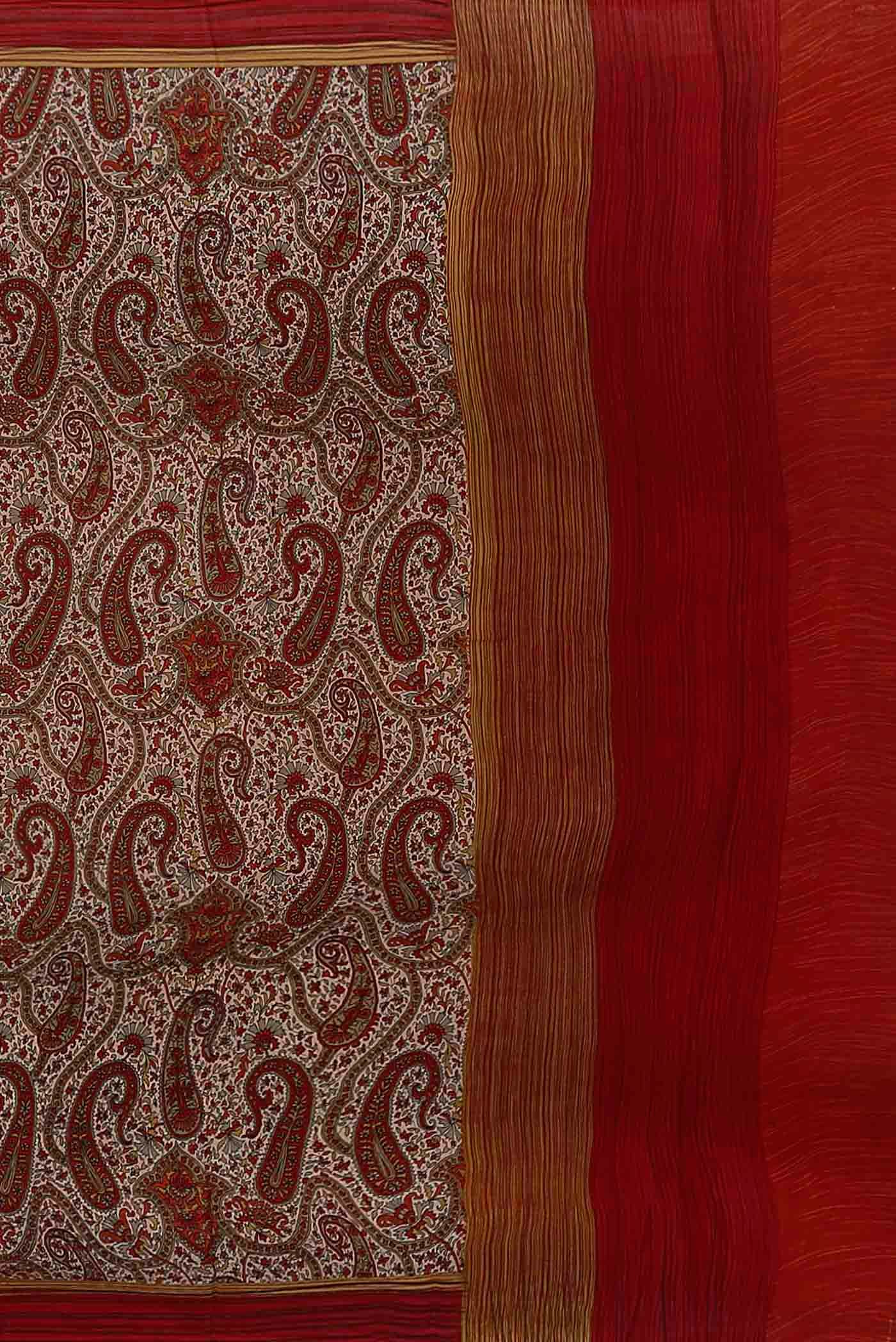 Beige Crepe Saree