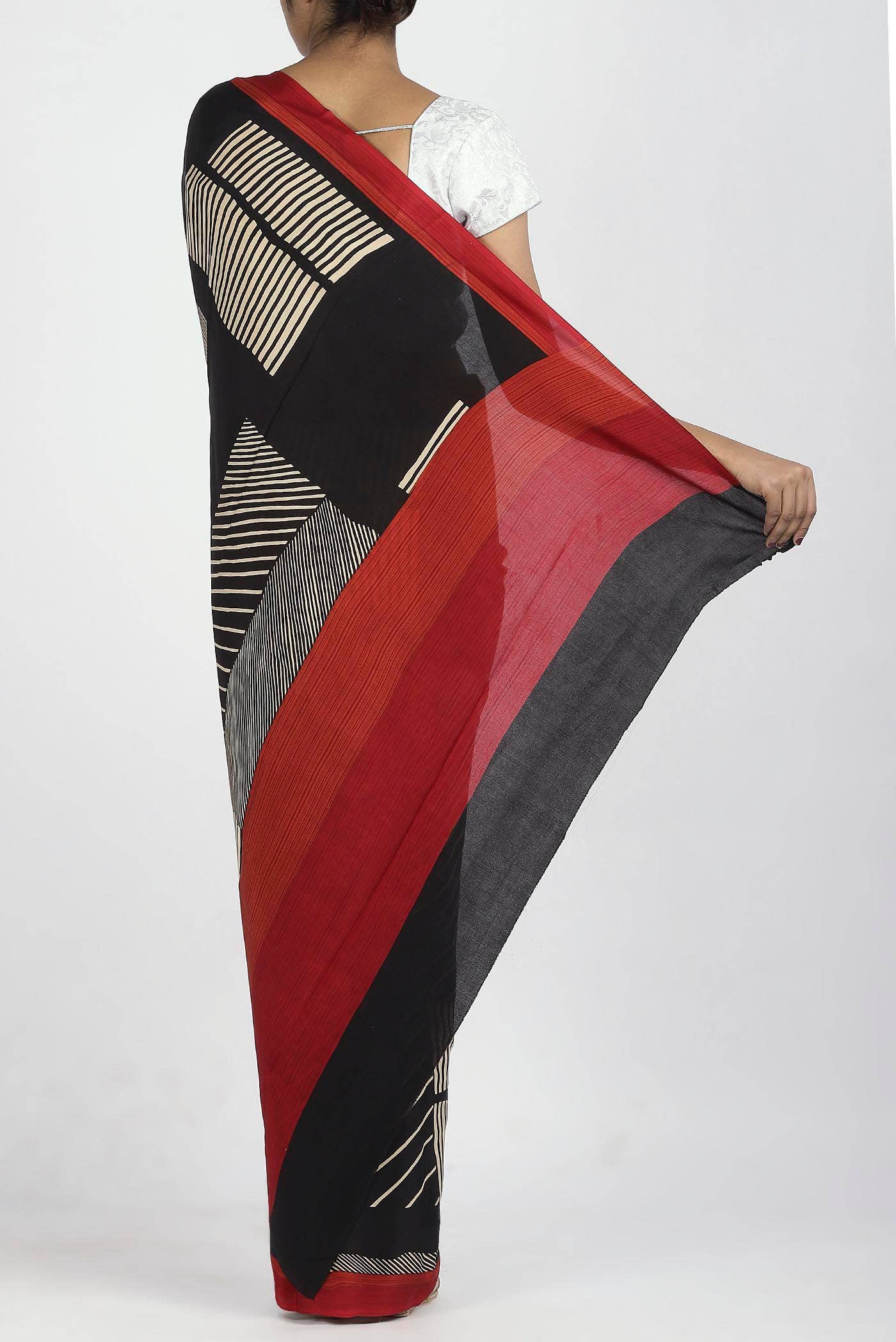 Black Crepe Saree