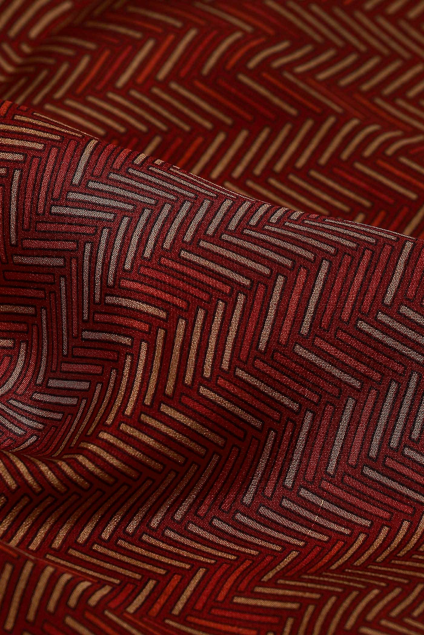 Red Crepe Saree