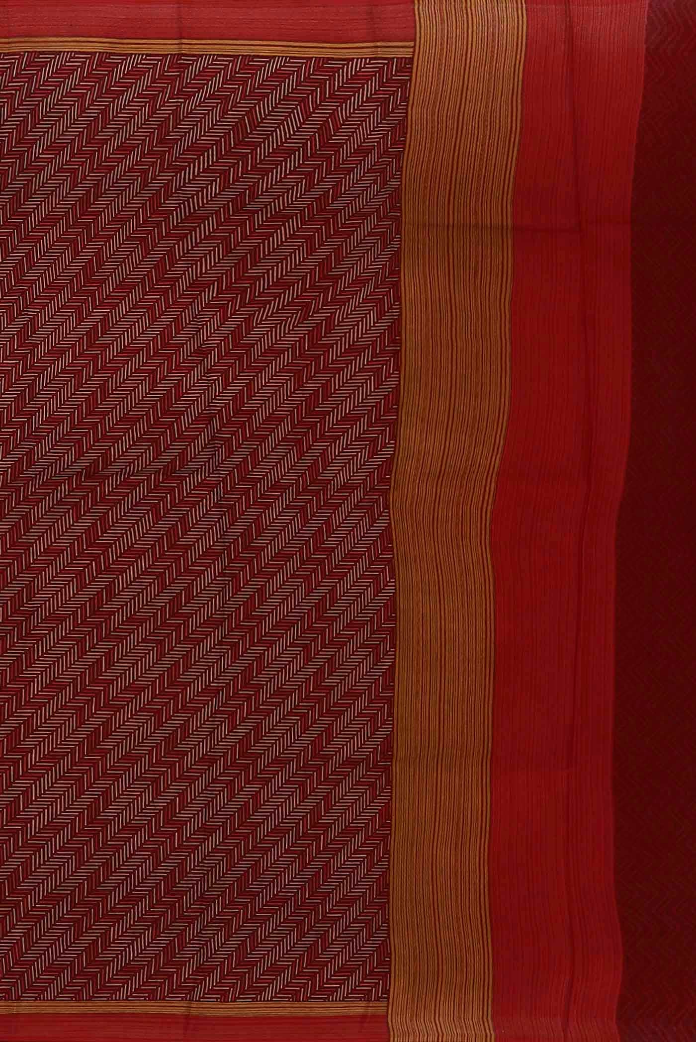 Red Crepe Saree