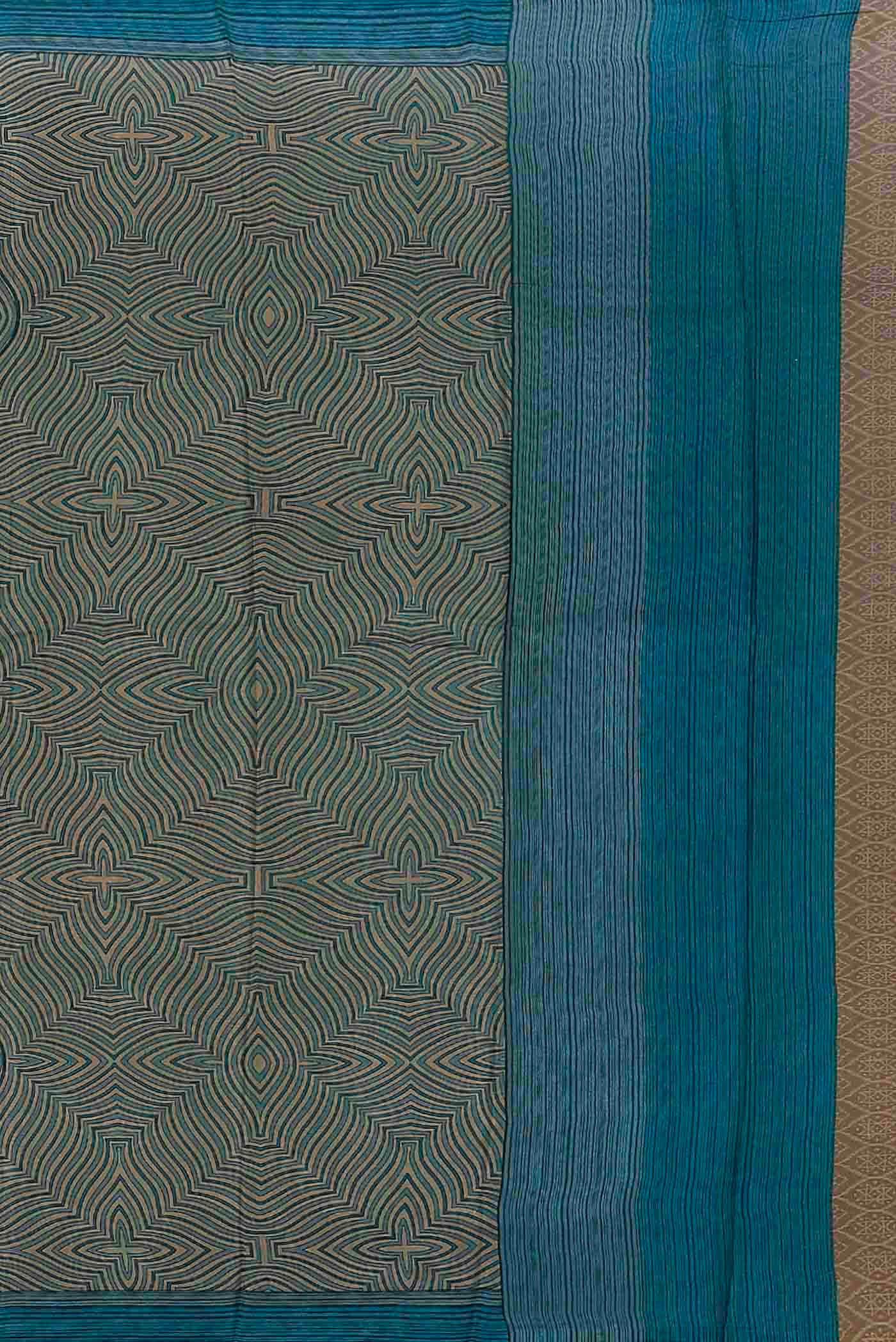 Blue Crepe Saree