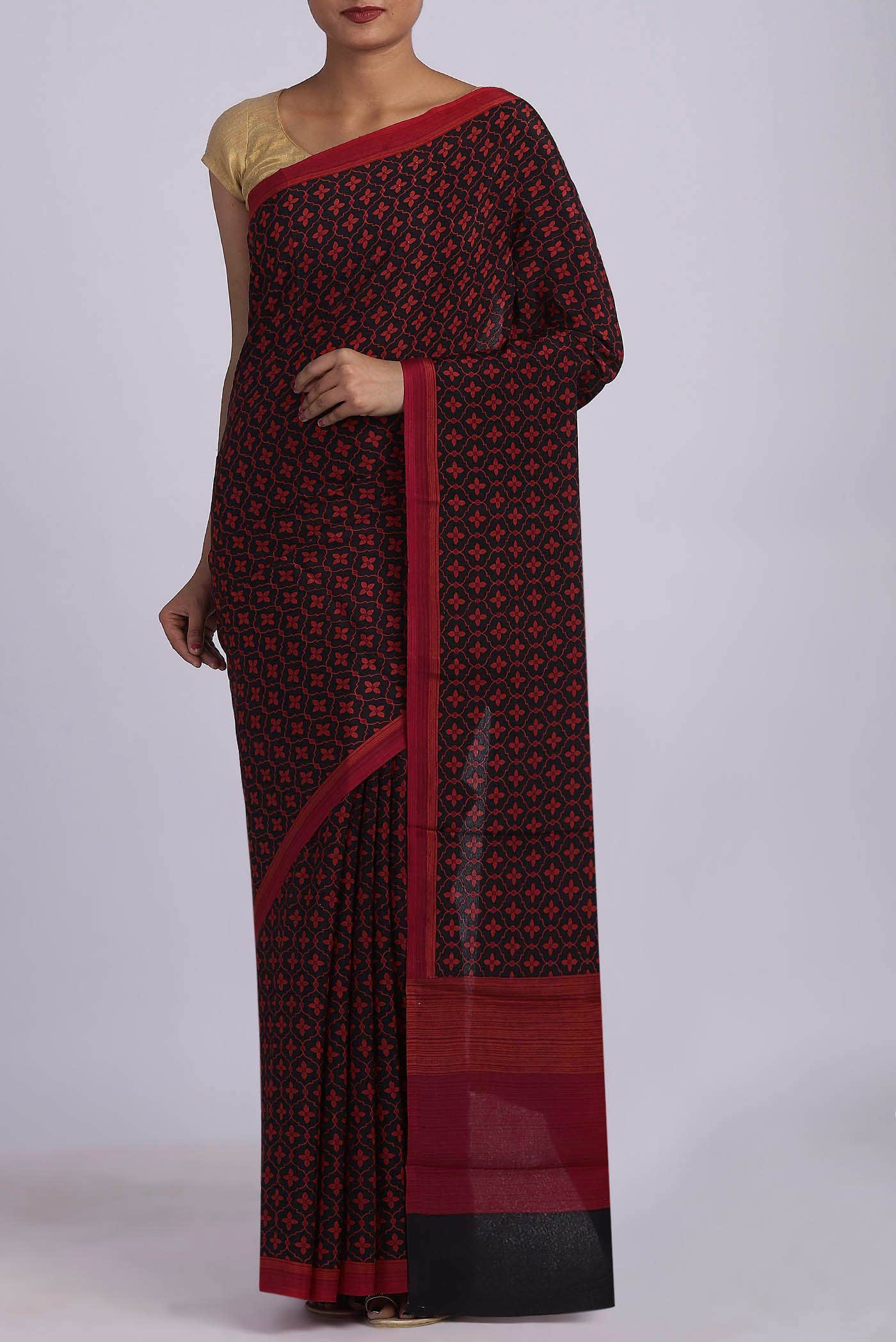 Black Crepe Saree