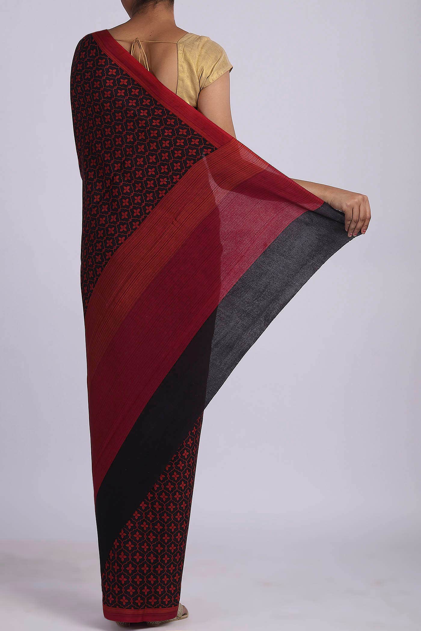 Black Crepe Saree