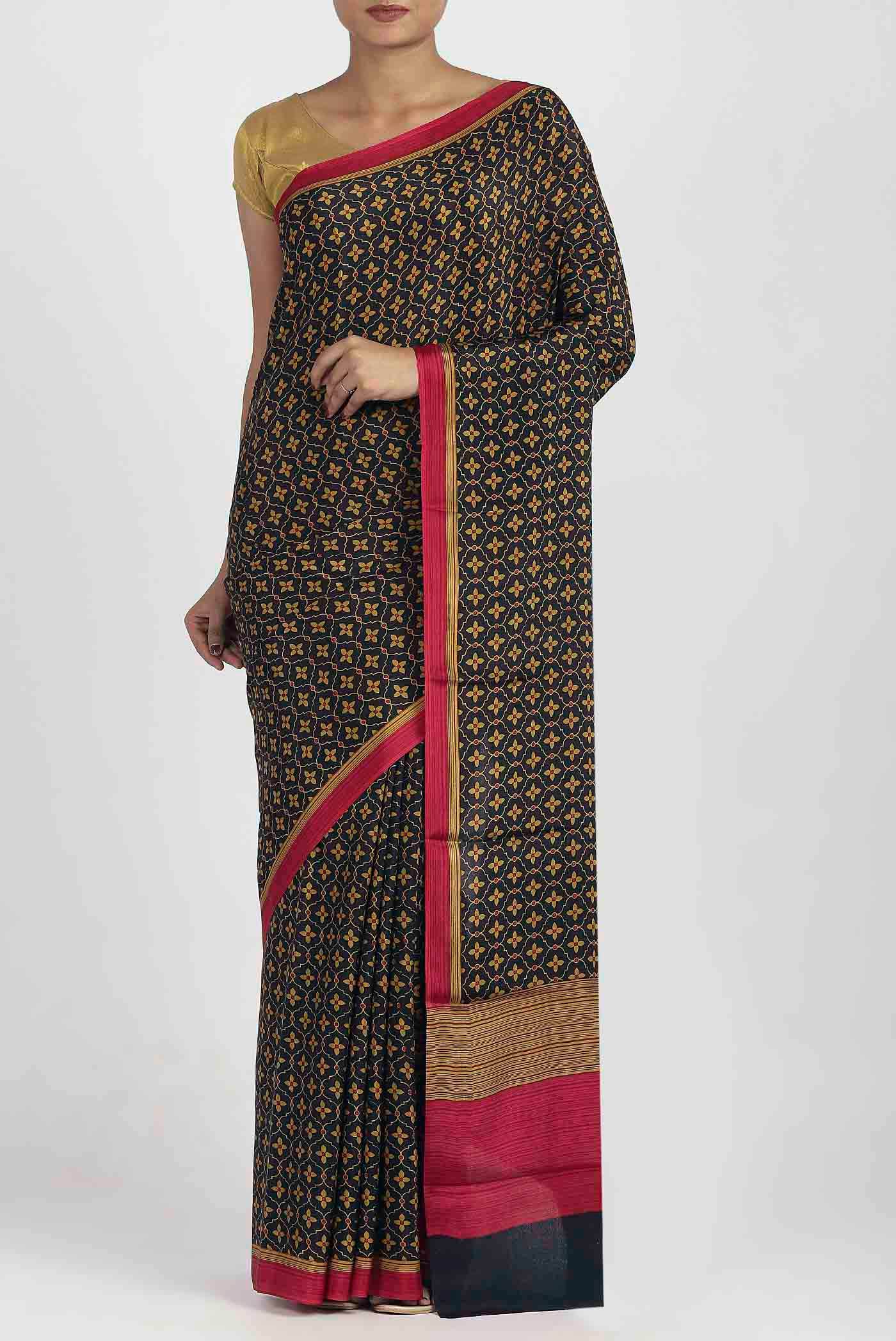 Black Crepe Saree