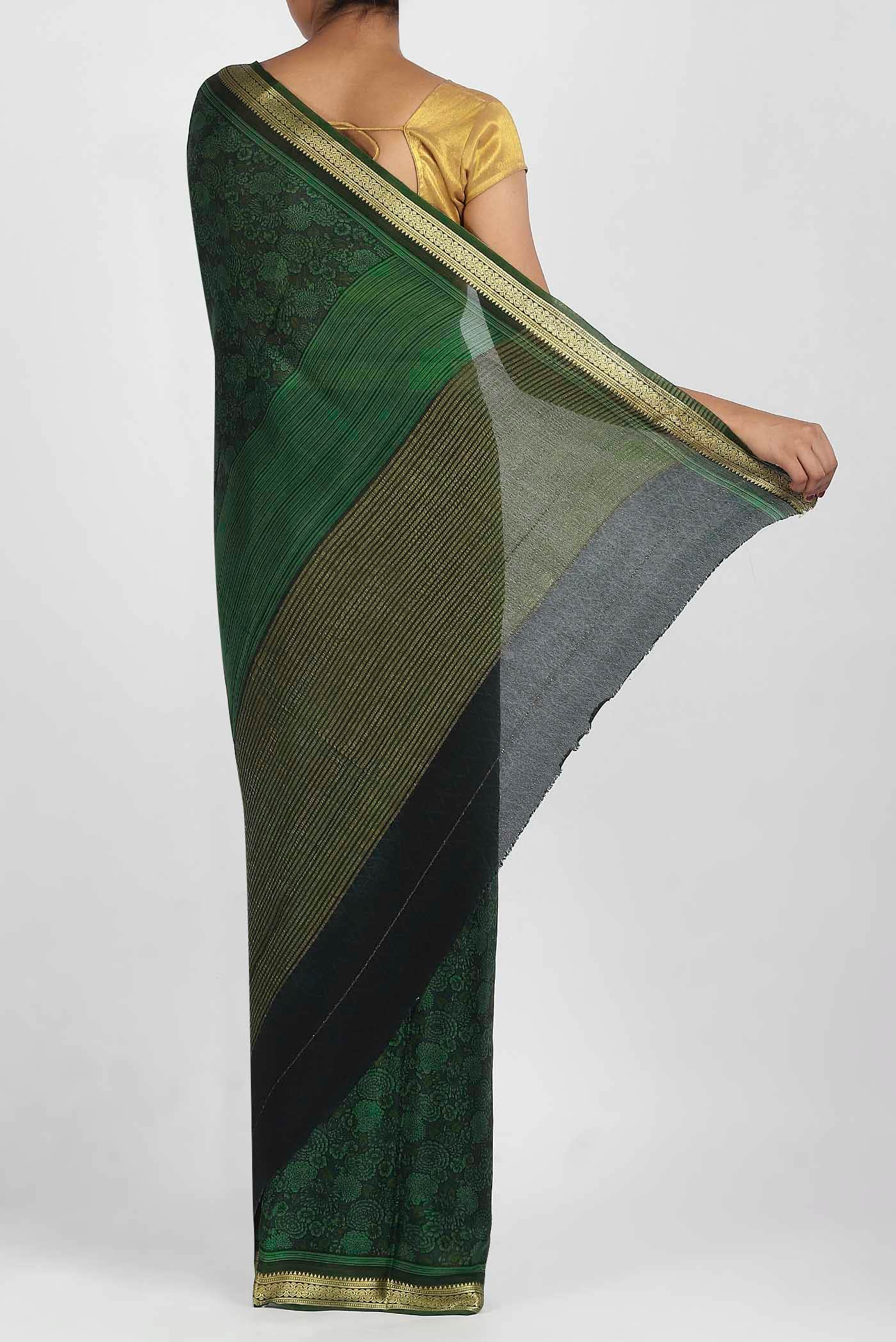 Black Crepe Saree