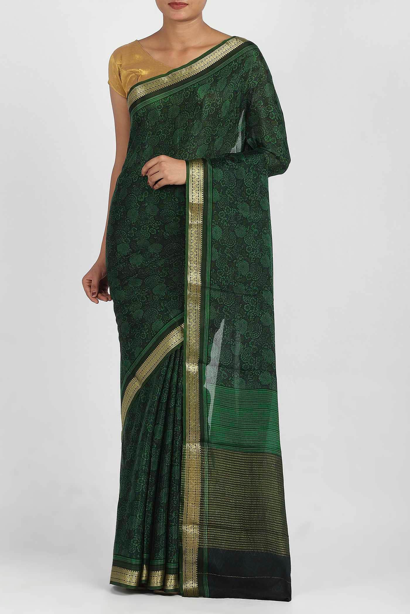 Black Crepe Saree