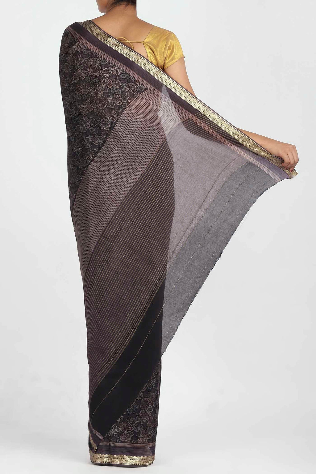 Black Crepe Saree