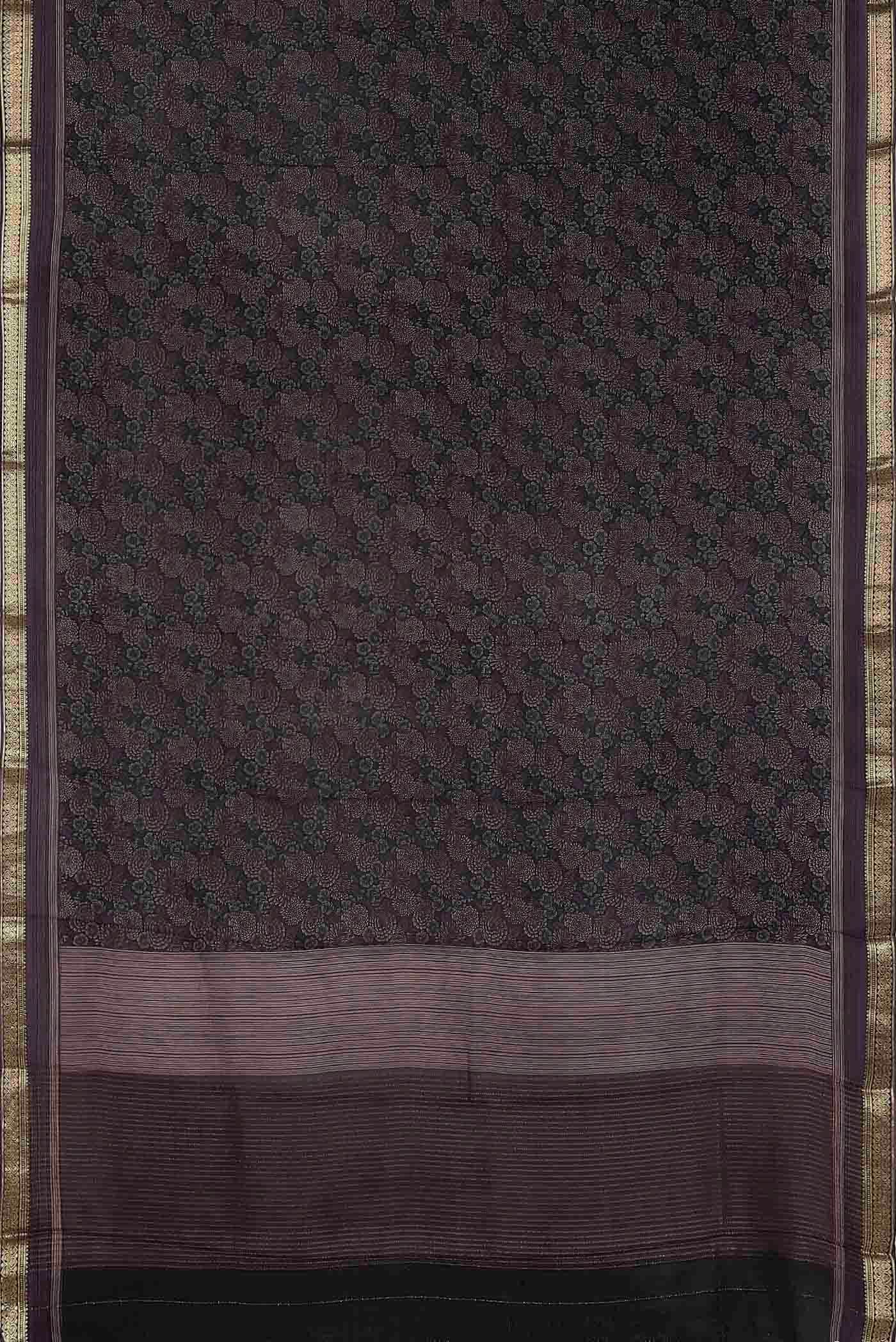 Black Crepe Saree