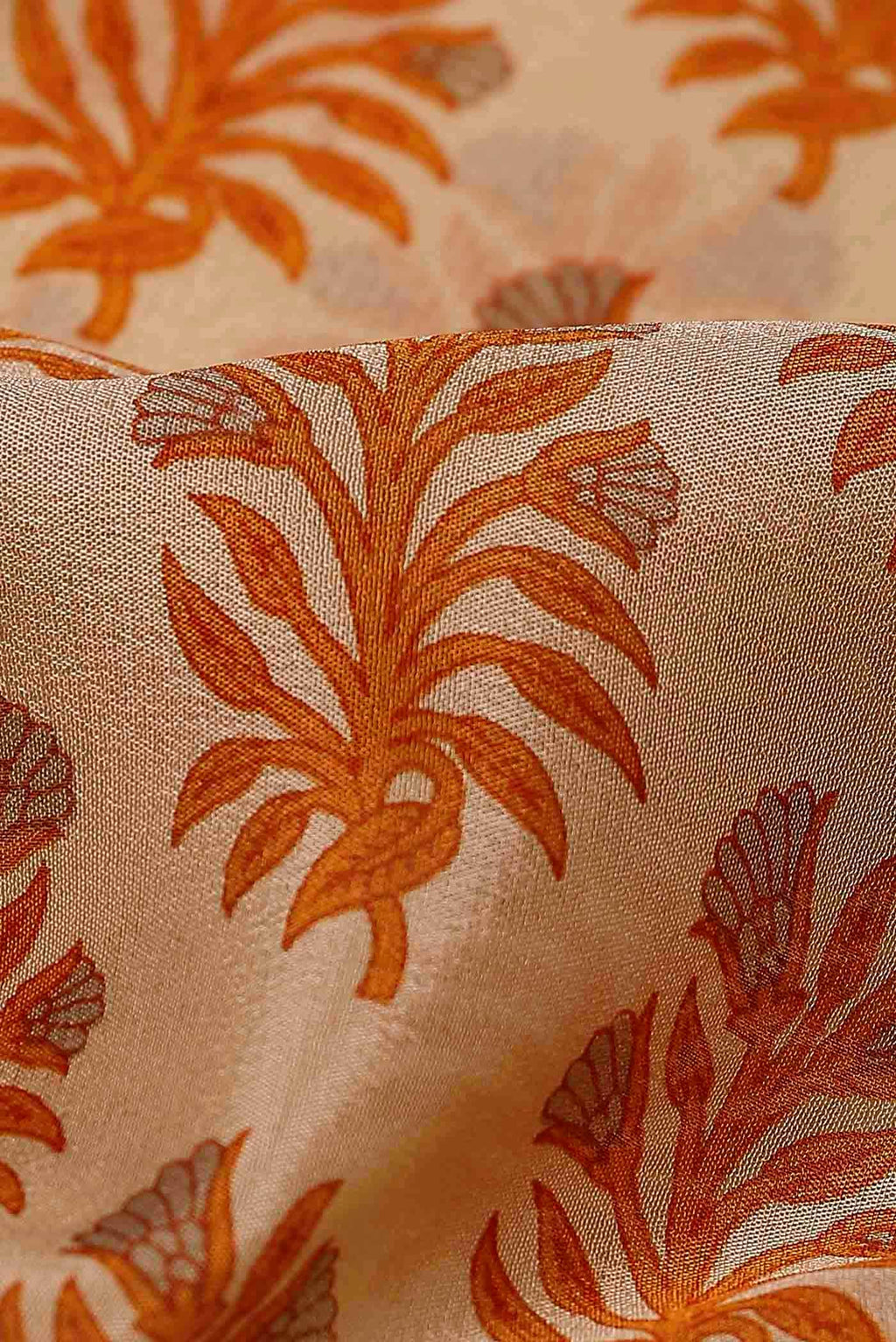 Beige Crepe Saree