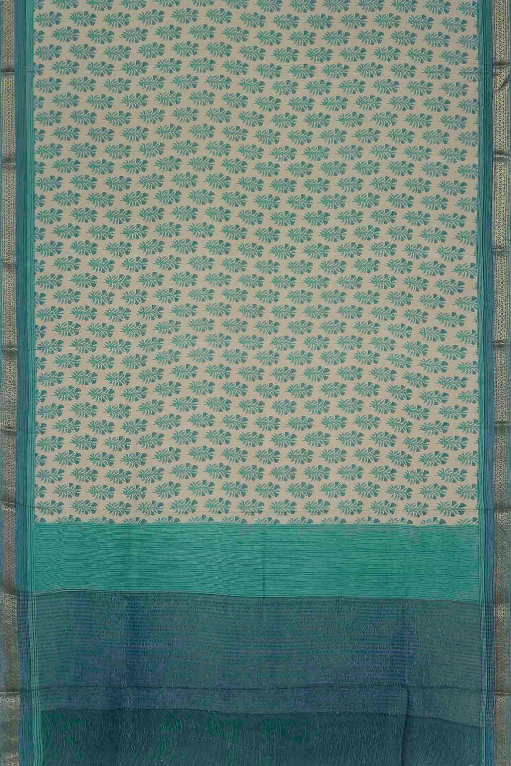 Beige Crepe Saree