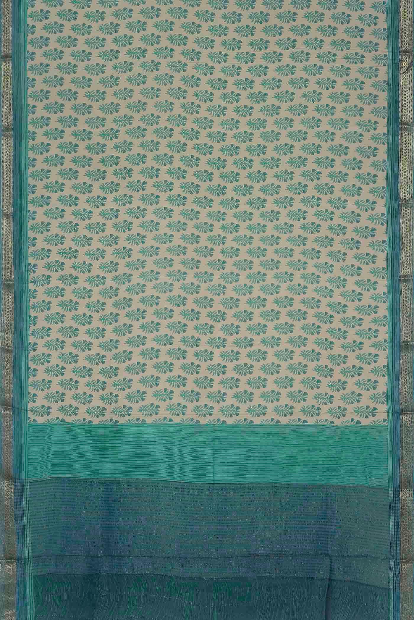 Beige Crepe Saree
