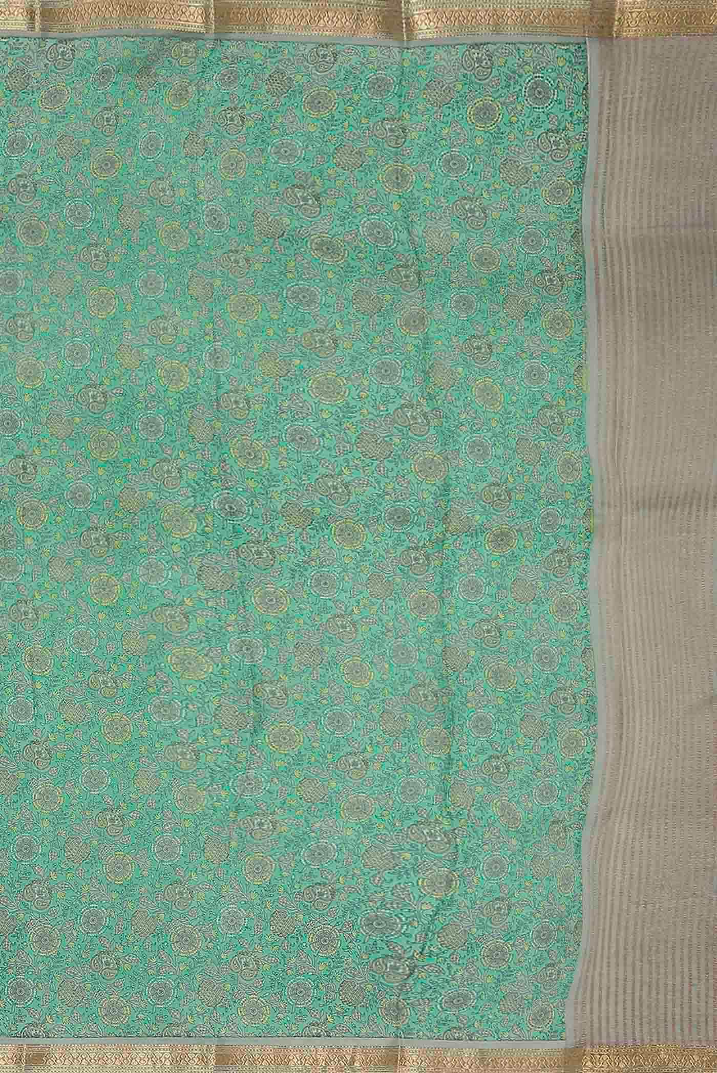 Green Crepe Saree