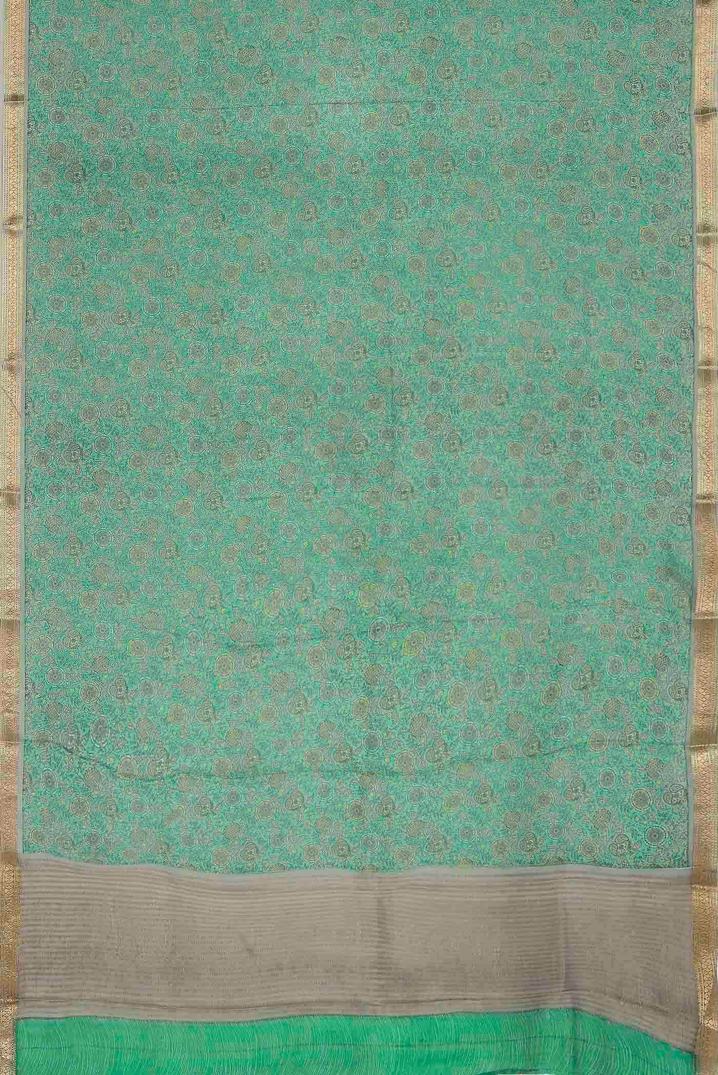 Green Crepe Saree