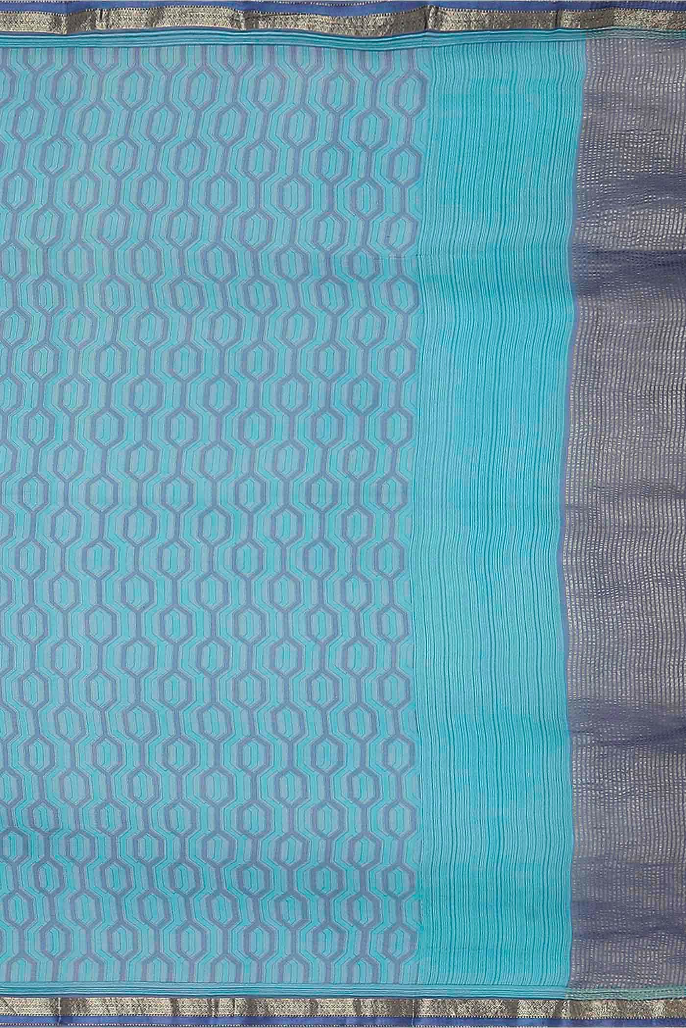 Blue Chiffon Saree