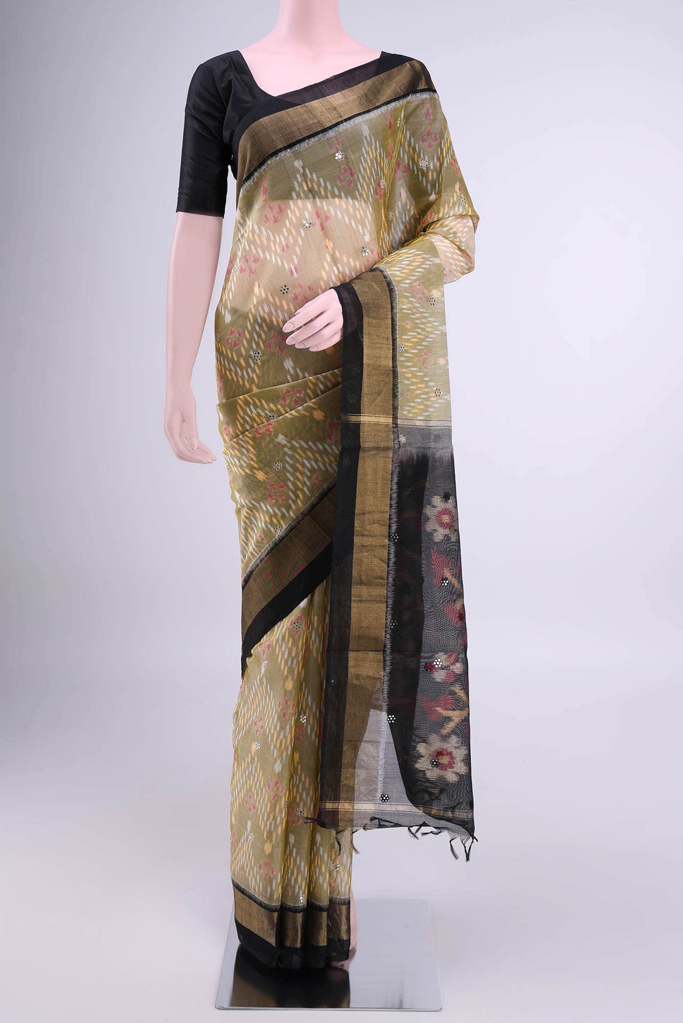 Beige Kota Cotton Saree