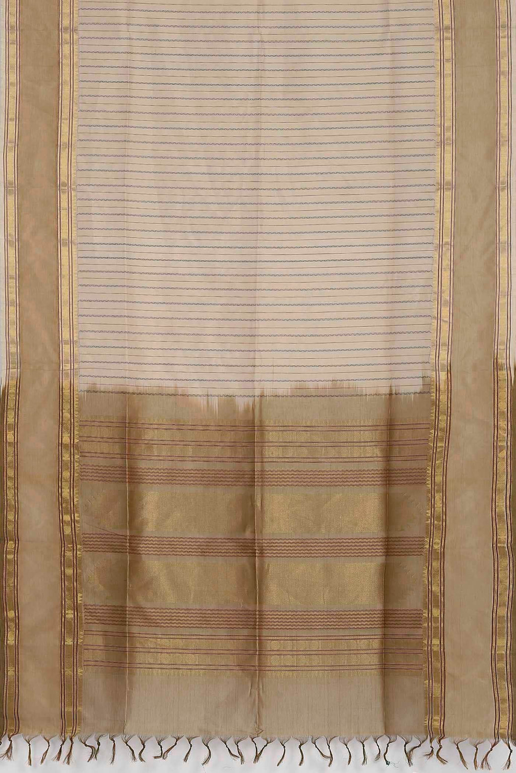 Cream Silk Cotton Saree