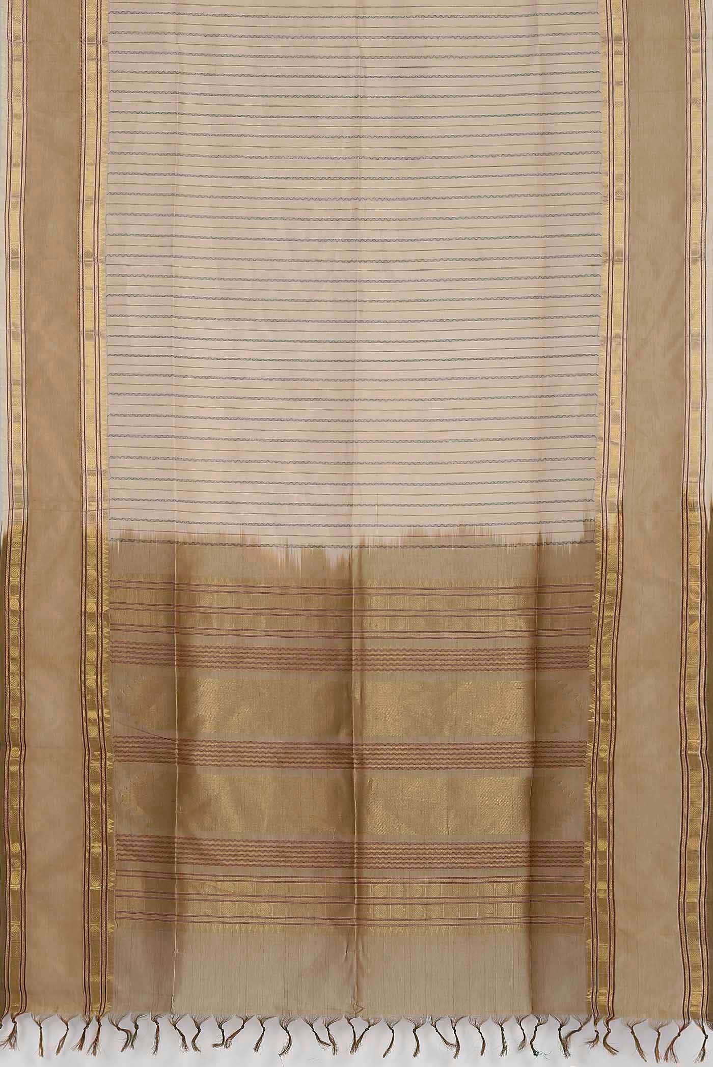 Cream Silk Cotton Saree