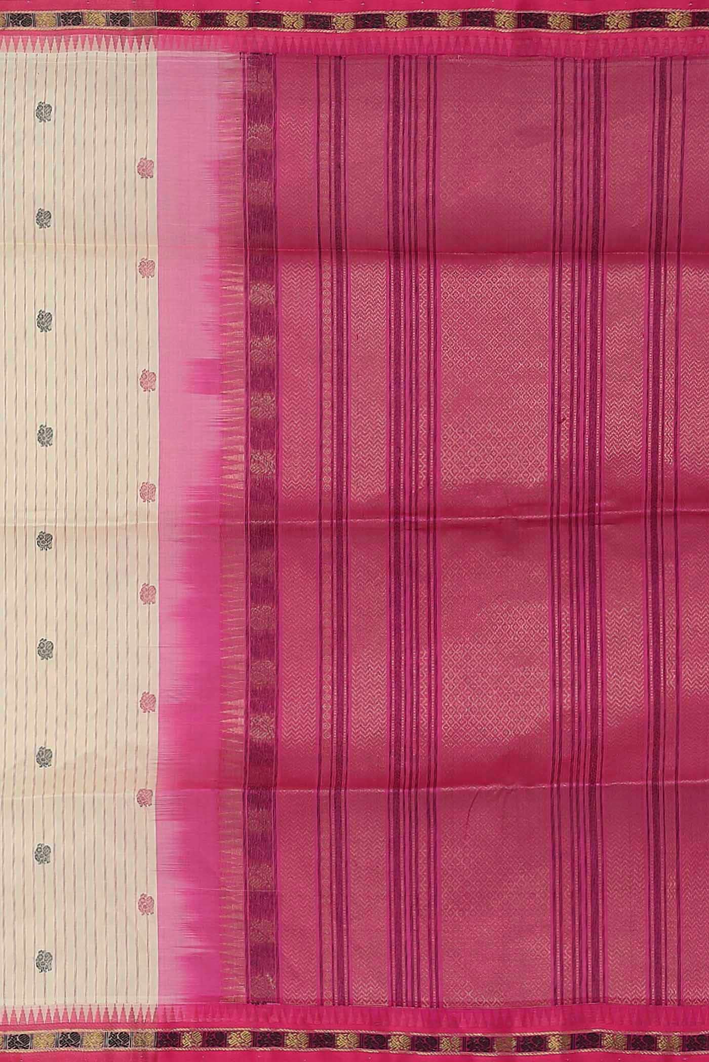 Cream Silk Cotton Saree