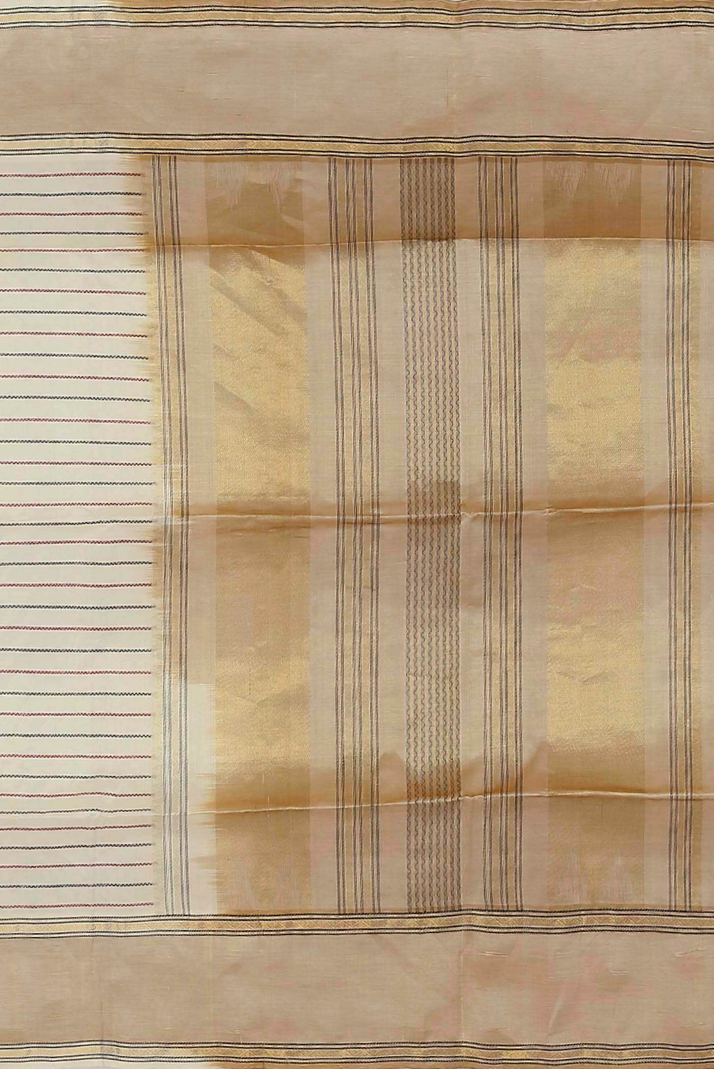 Cream Silk Cotton Saree
