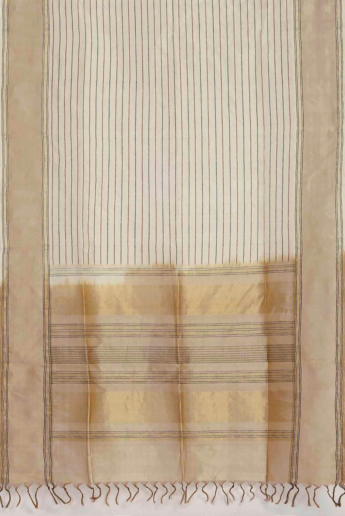 Cream Silk Cotton Saree
