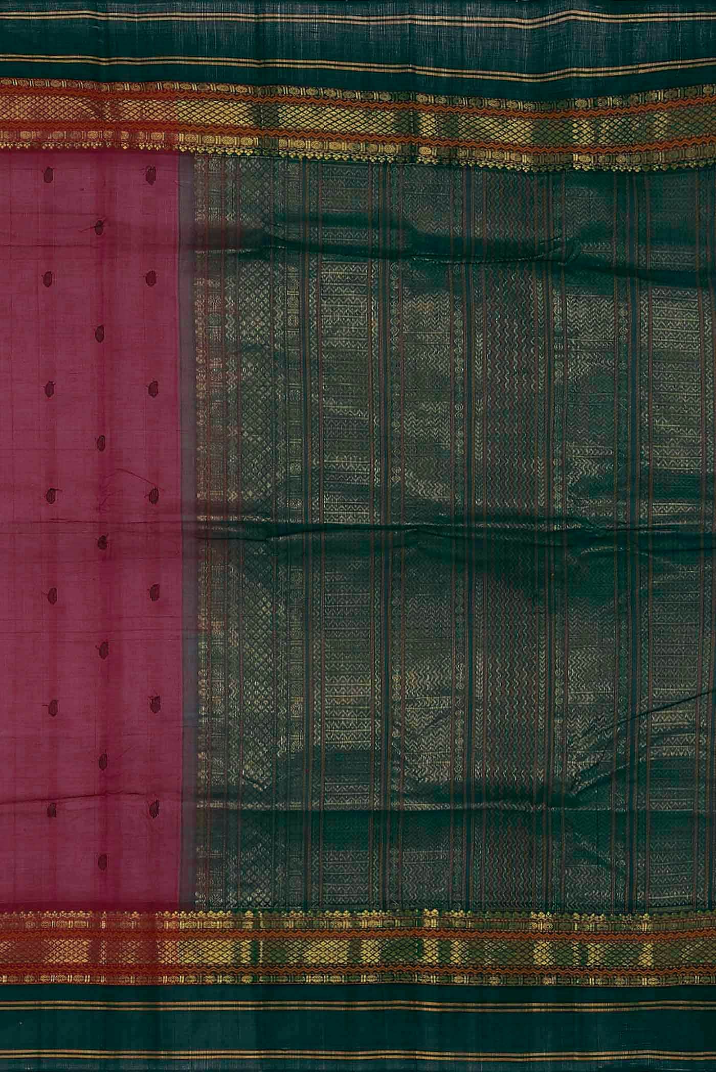 Dark Pink Silk Cotton Saree