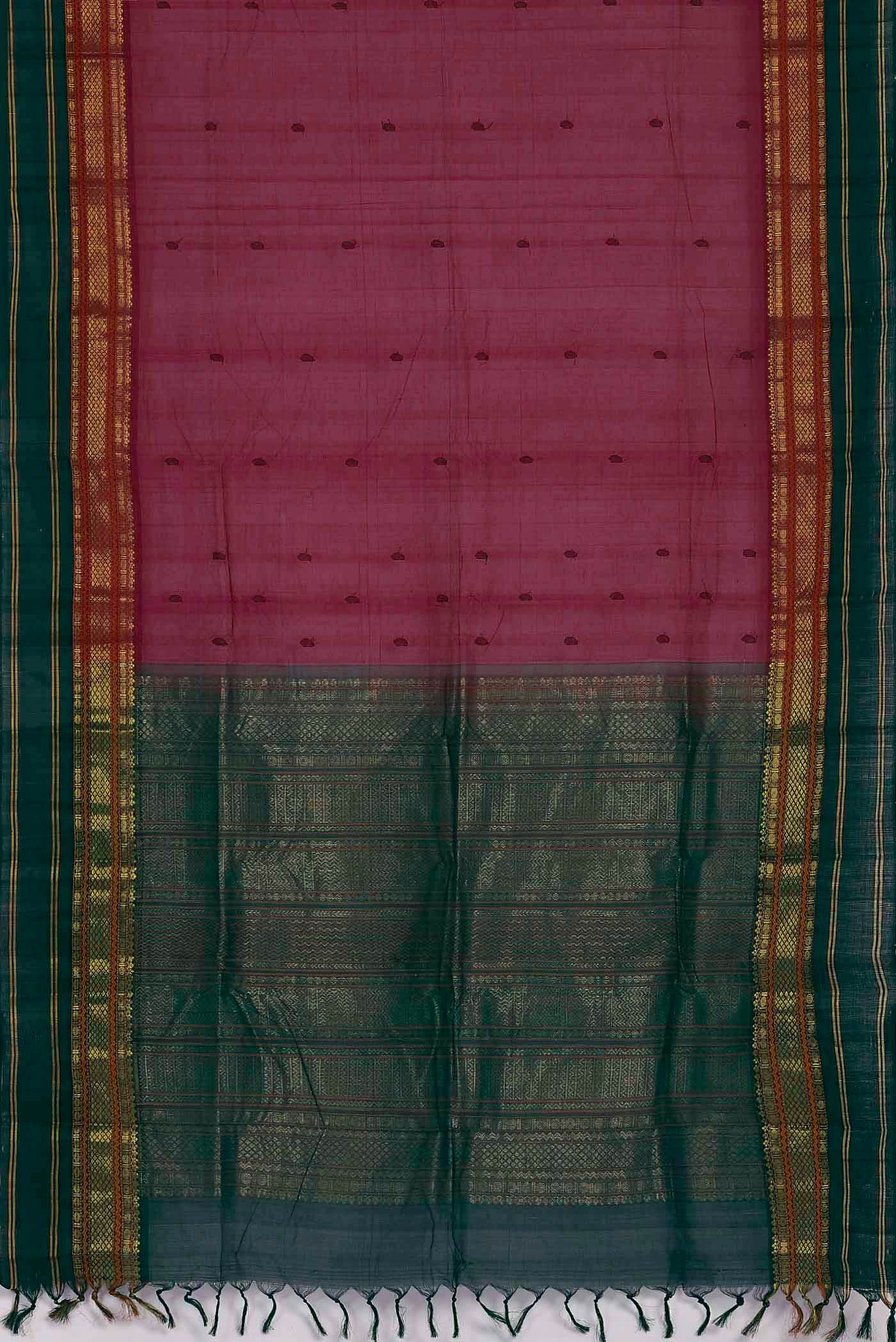Dark Pink Silk Cotton Saree