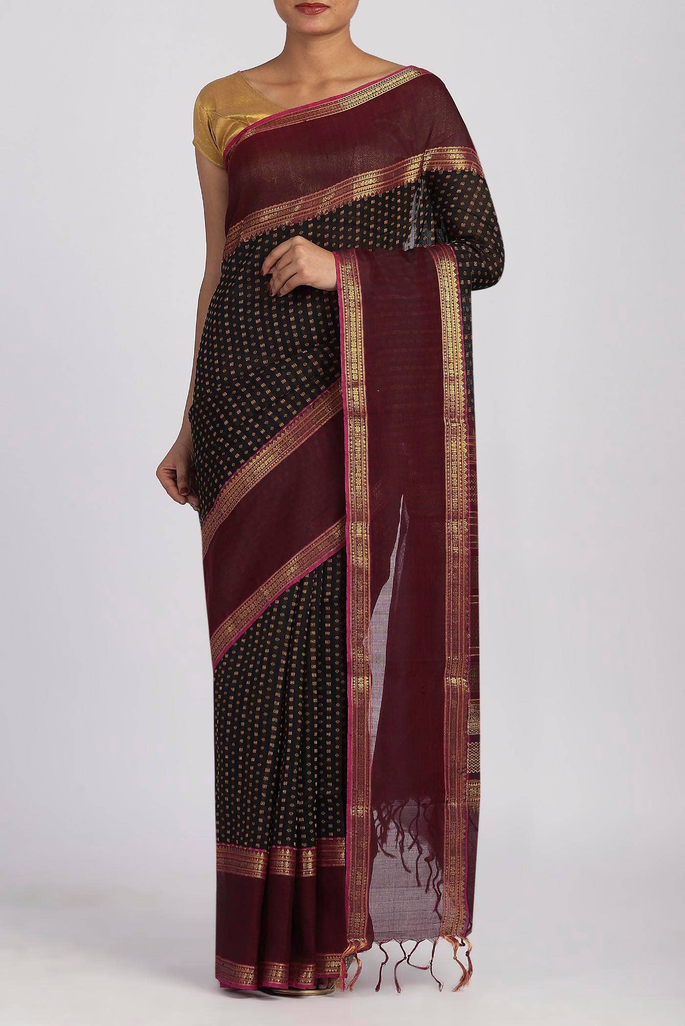 Black Silk Cotton Saree