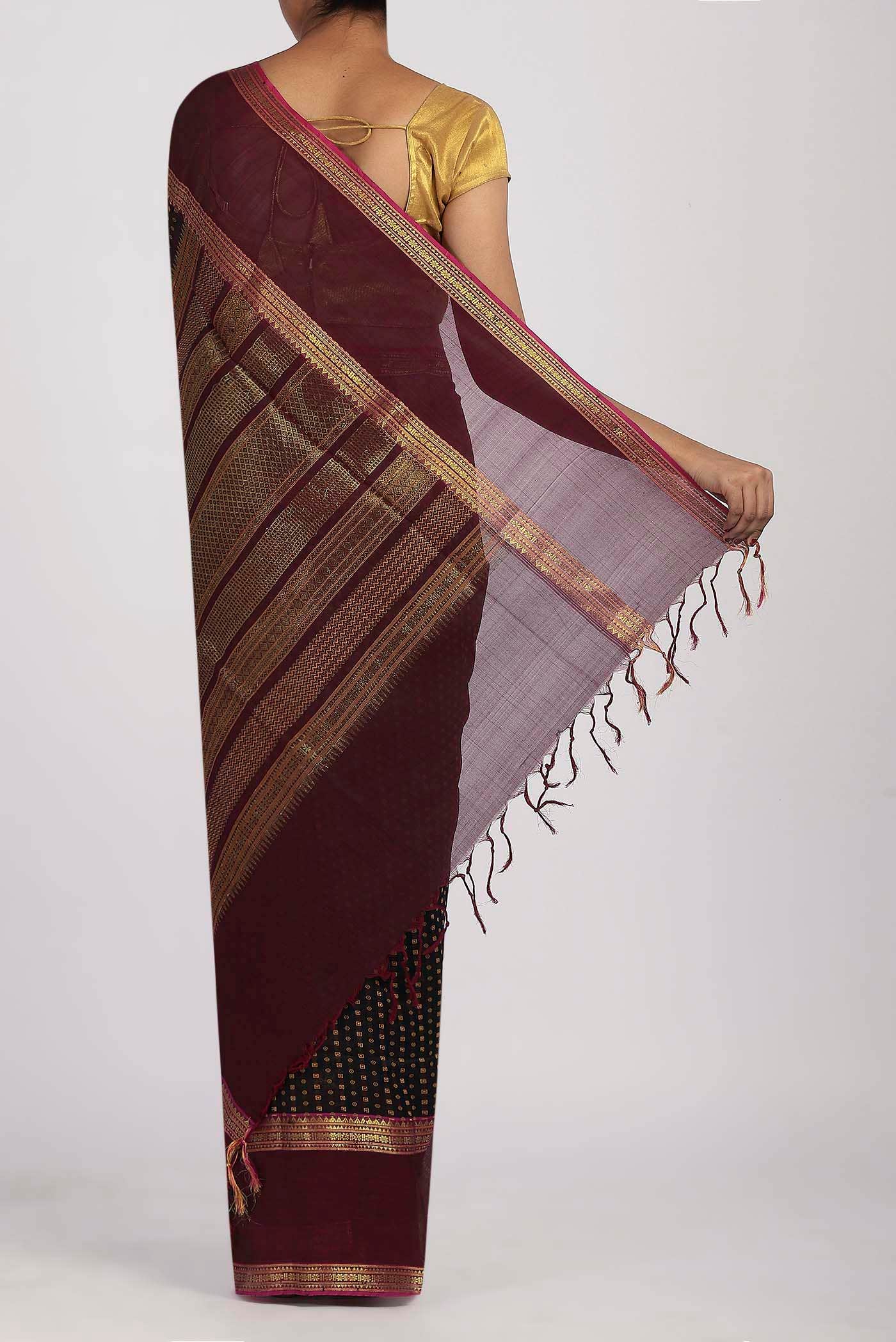 Black Silk Cotton Saree