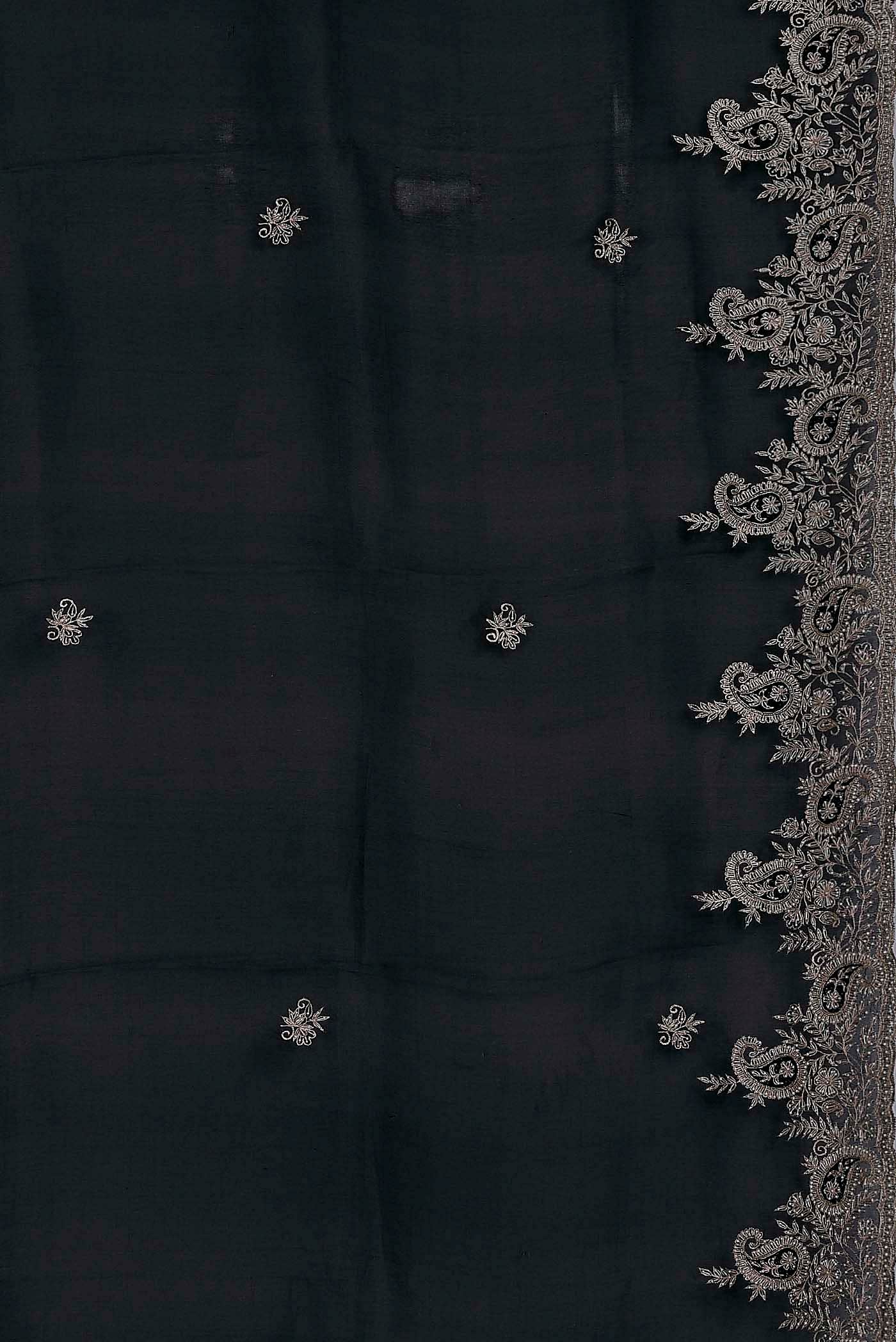 Black Organza Silk Saree