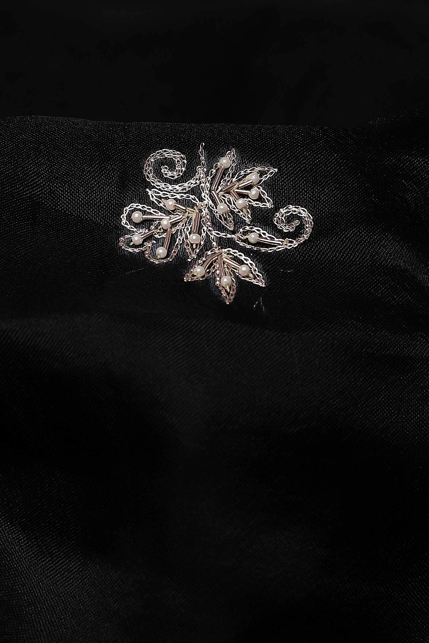 Black Organza Silk Saree