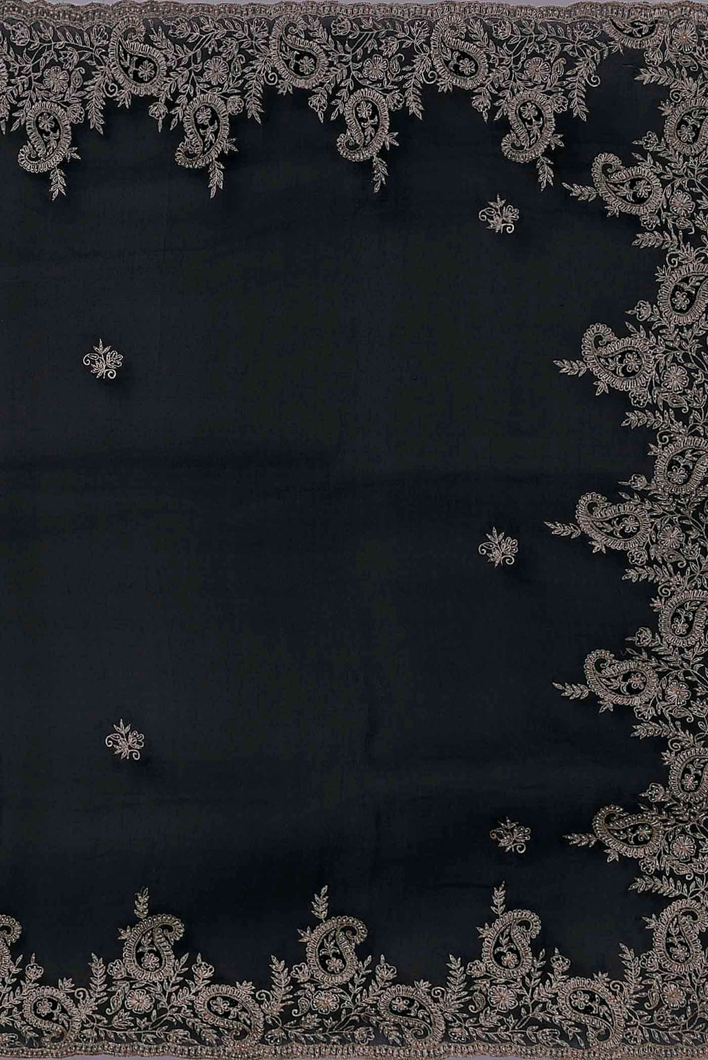 Black Organza Silk Saree